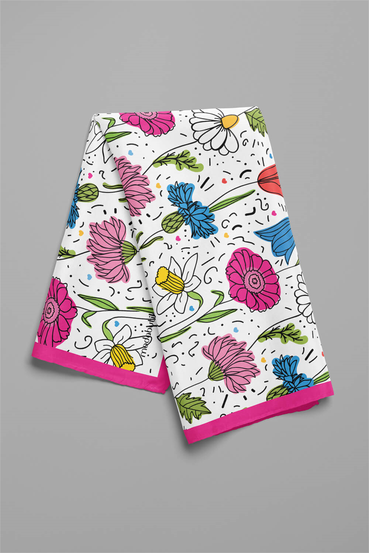 B89 Modabutik Çiçek Desenli Kadın Bandana