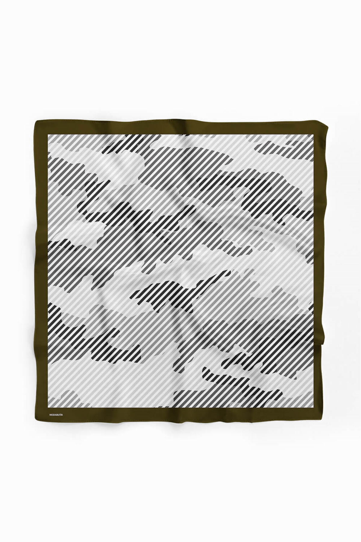 D64 Kadın Benek Desenli Bandana 50x50 Yeşil DG0362-22