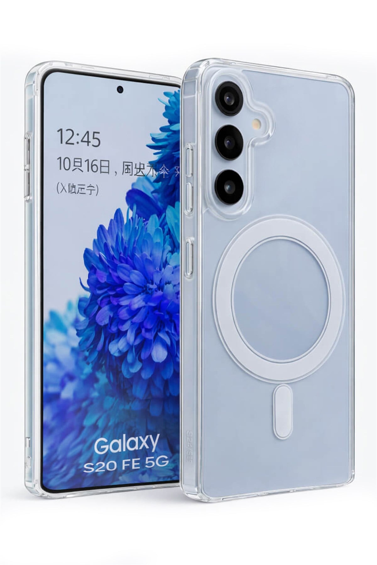 Samsung Galaxy S25 Uyumlu Kamera Korumalı Magsafe Wireless Şarj Özellikli Lüks Şeffaf Silikon Telefon Kılıfı