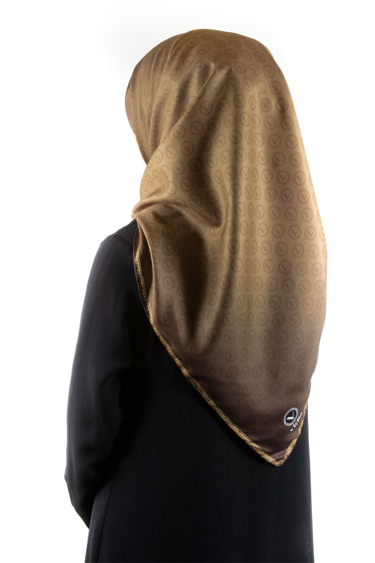 Twill Degradeli Bej Renkli 90x90 Eşarp (İpek İçermez)