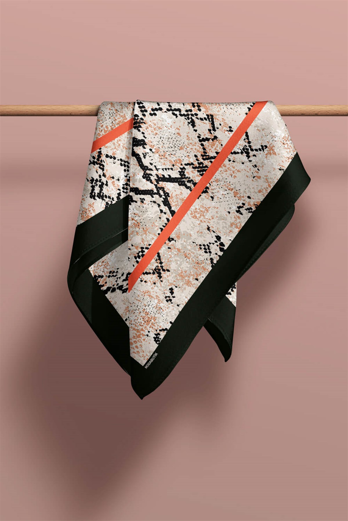 Violla Z38 Kadın sarı mamba Desenli 50x50 Bandana HYL DG01617-22