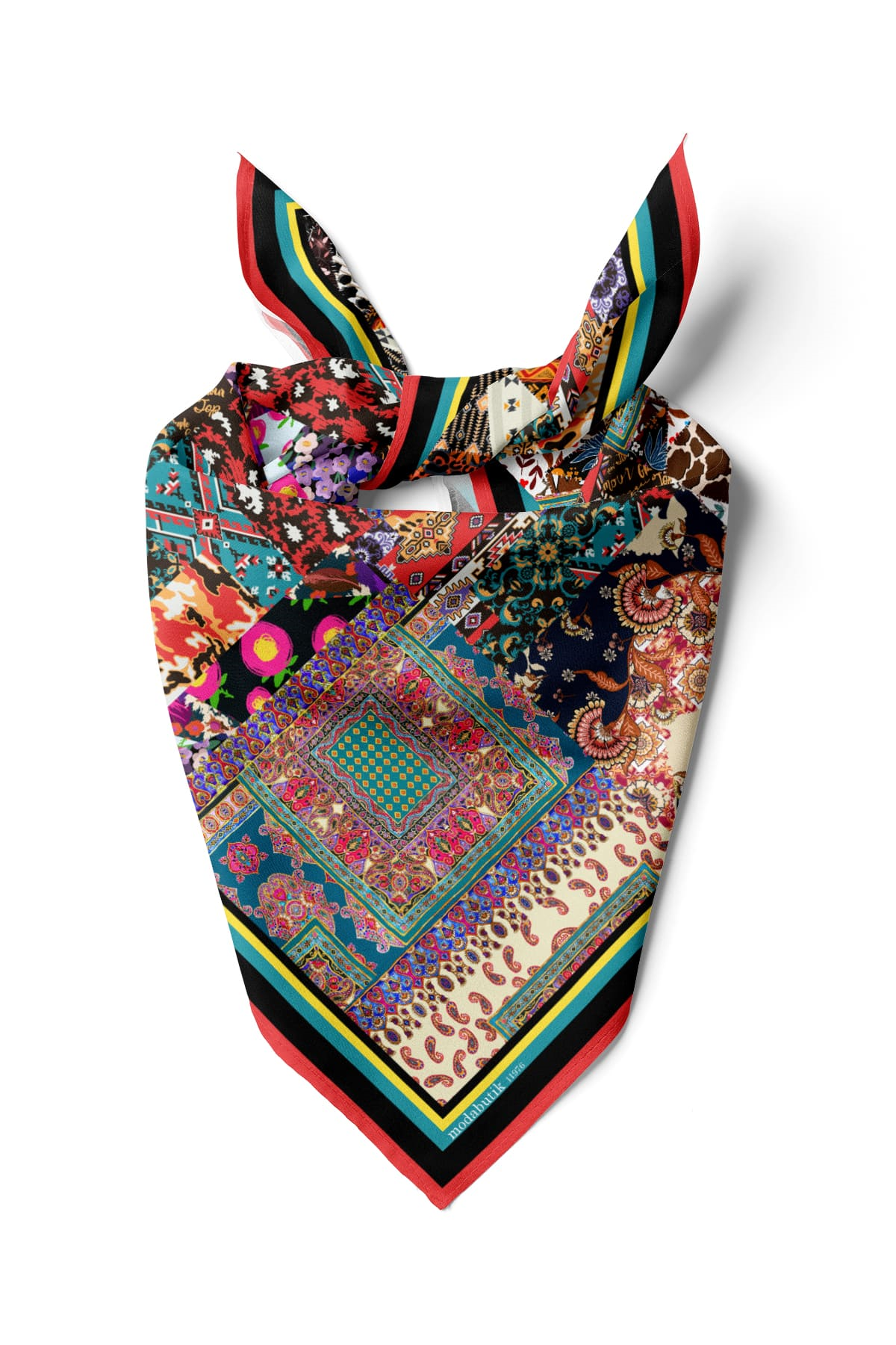 F102 ETNIK PATCWORK TASARIMLI BANDANA DG11976