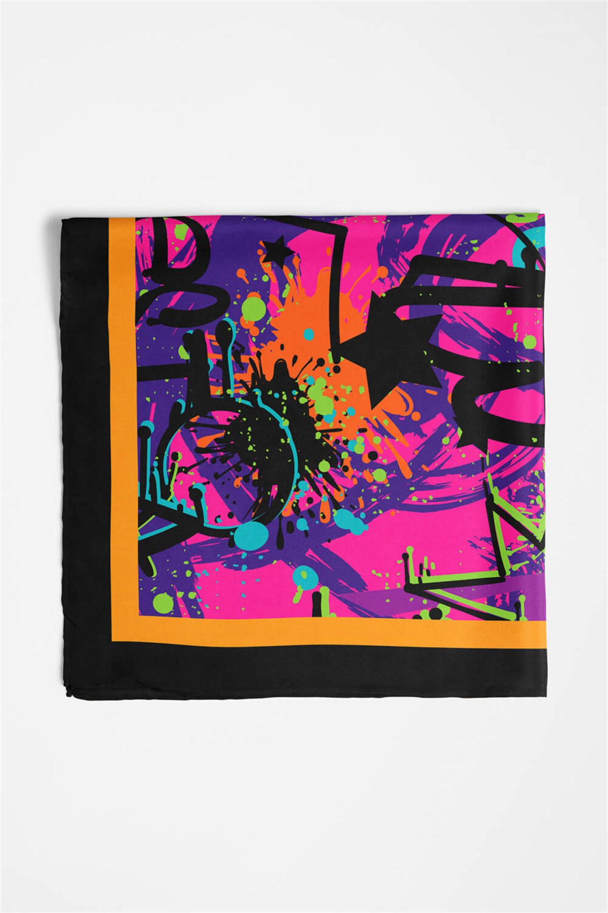 B35 Kadın Pembe The X Desenli 50x50 Bandana DG0823-22