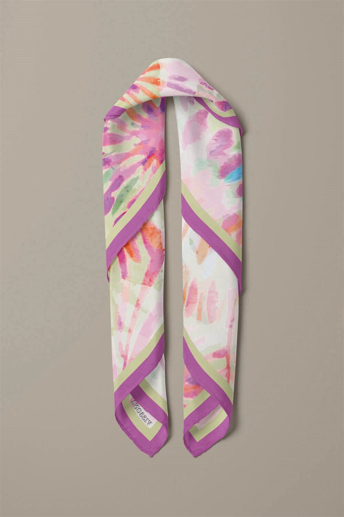 100% Silk Womens Patterned Multi-Colored Scarfs, Neck for Women