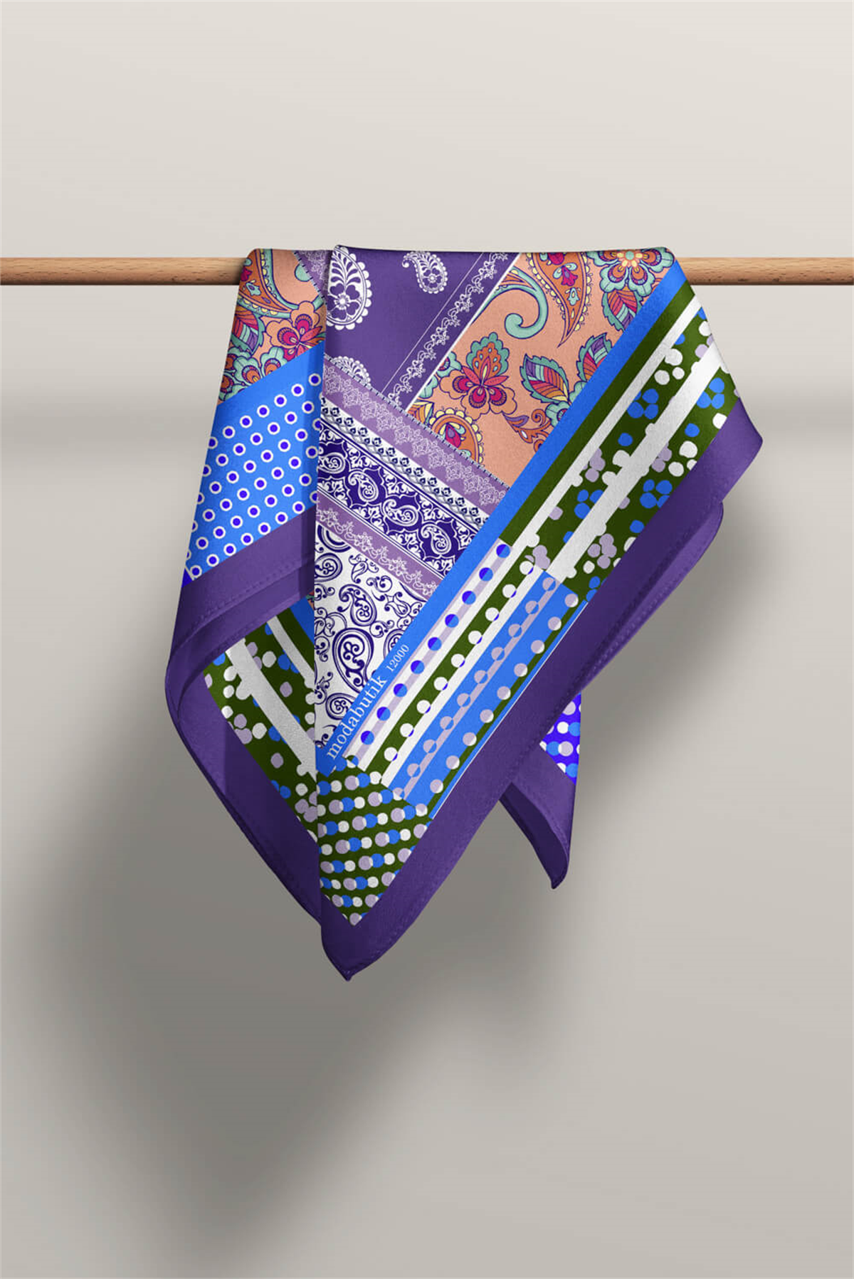 D84 ŞALI ETNİK BANDANA  DG12000