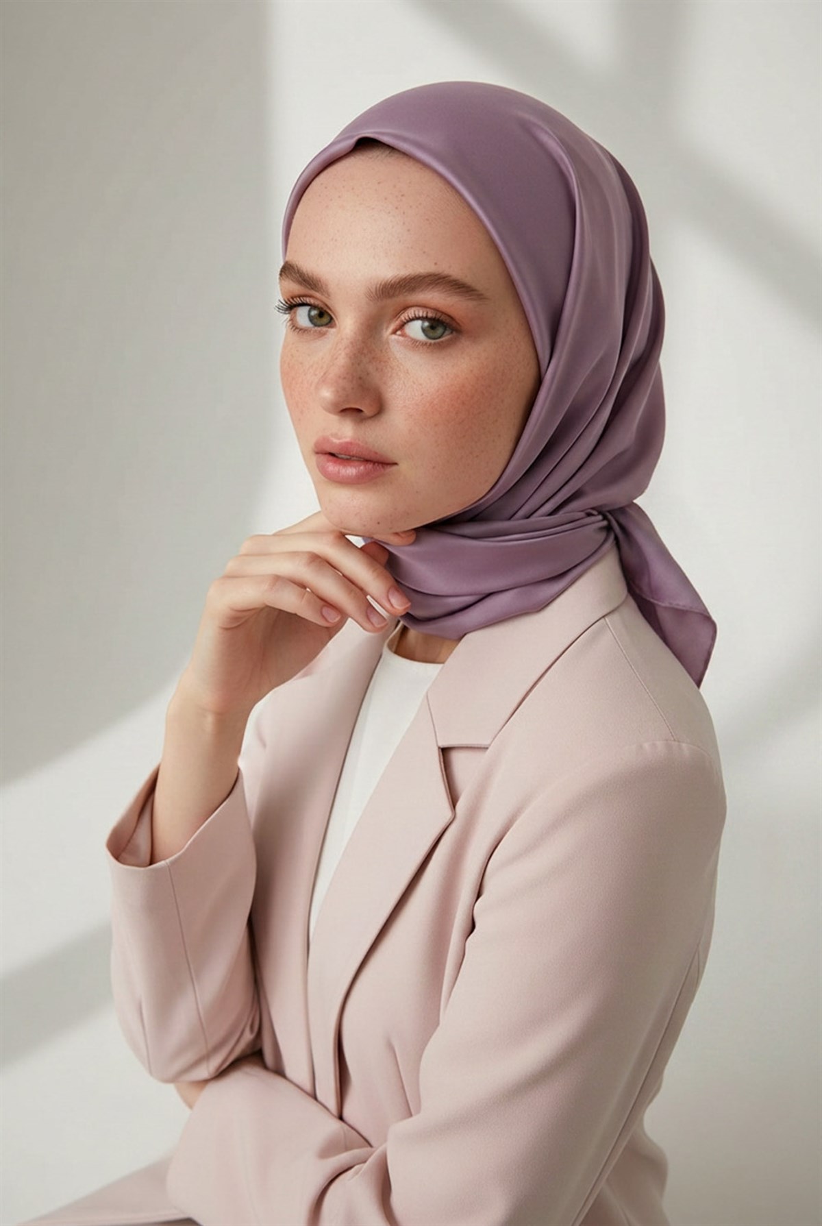 Viskon Twill İpek Az Hatalı Koyu Gül Kurusu Renkli 90x90 Düz Eşarp Dikim Şekli : El Dikişi
