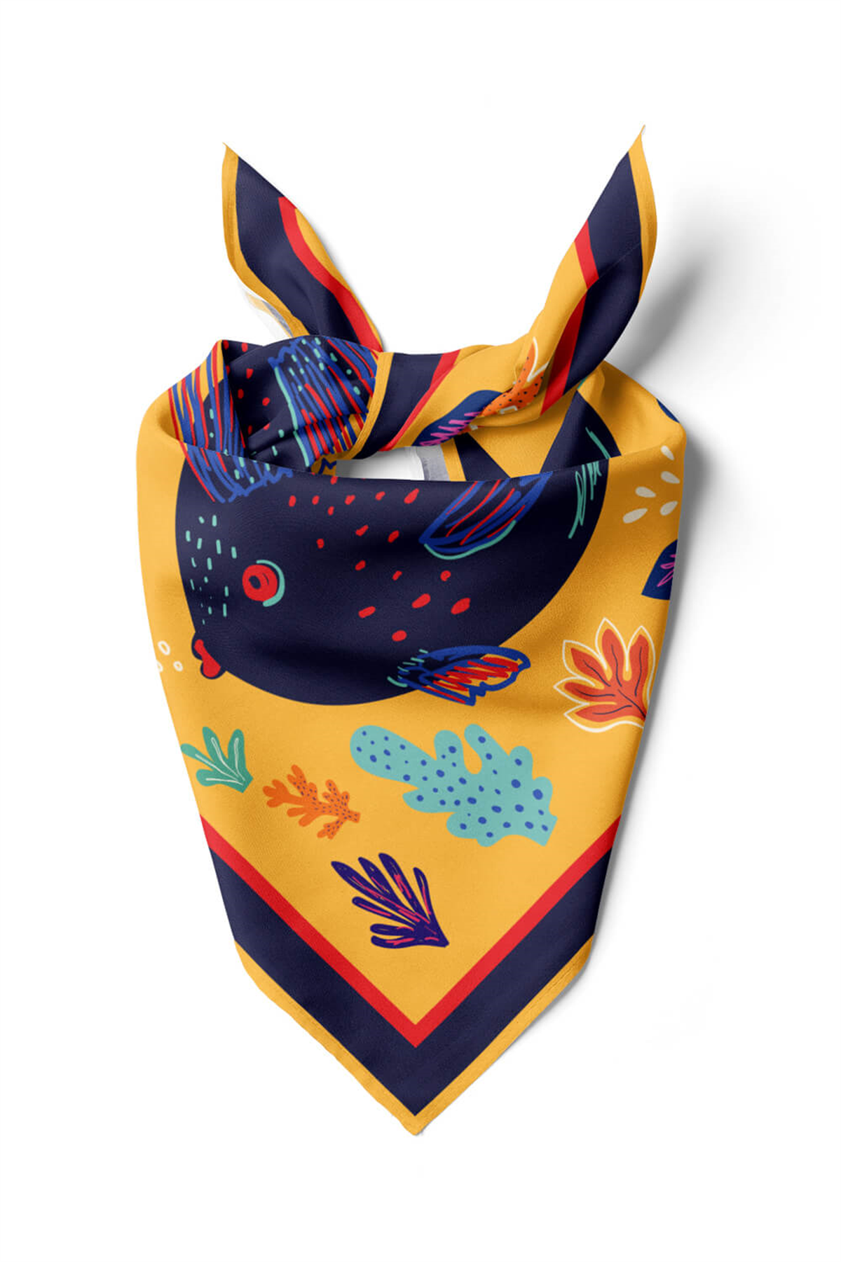 B58 Modabutik Balık Desenli Bandana