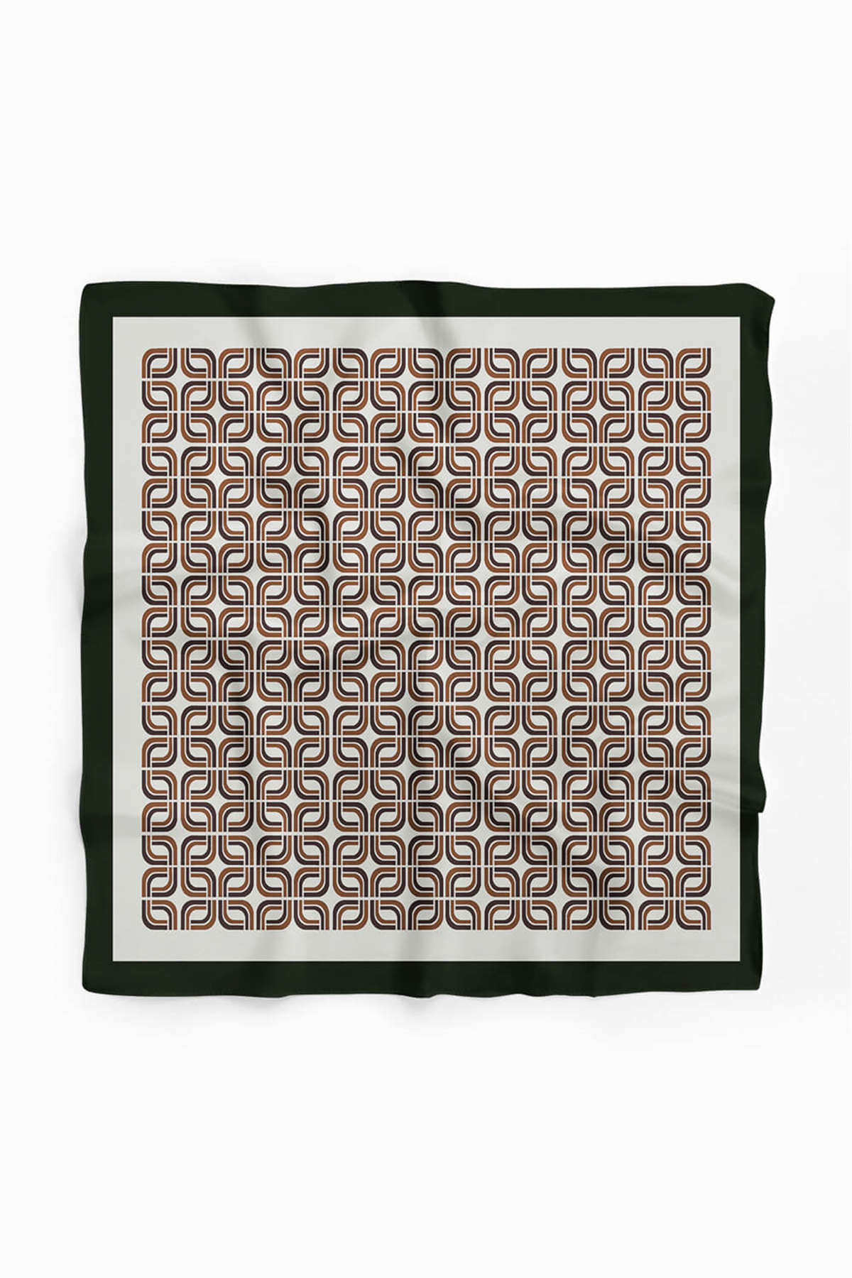 B32 Kadın Gri Geometrik Desenli 50x50 Bandana HYL DG01592-22