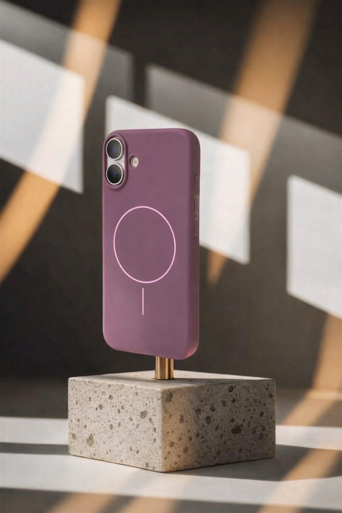 iPhone 17 Uyumlu İçi Kadife Magsafe Wireless Şarz Özellikli Gül Kurusu Renkli Telefon Kılıfı