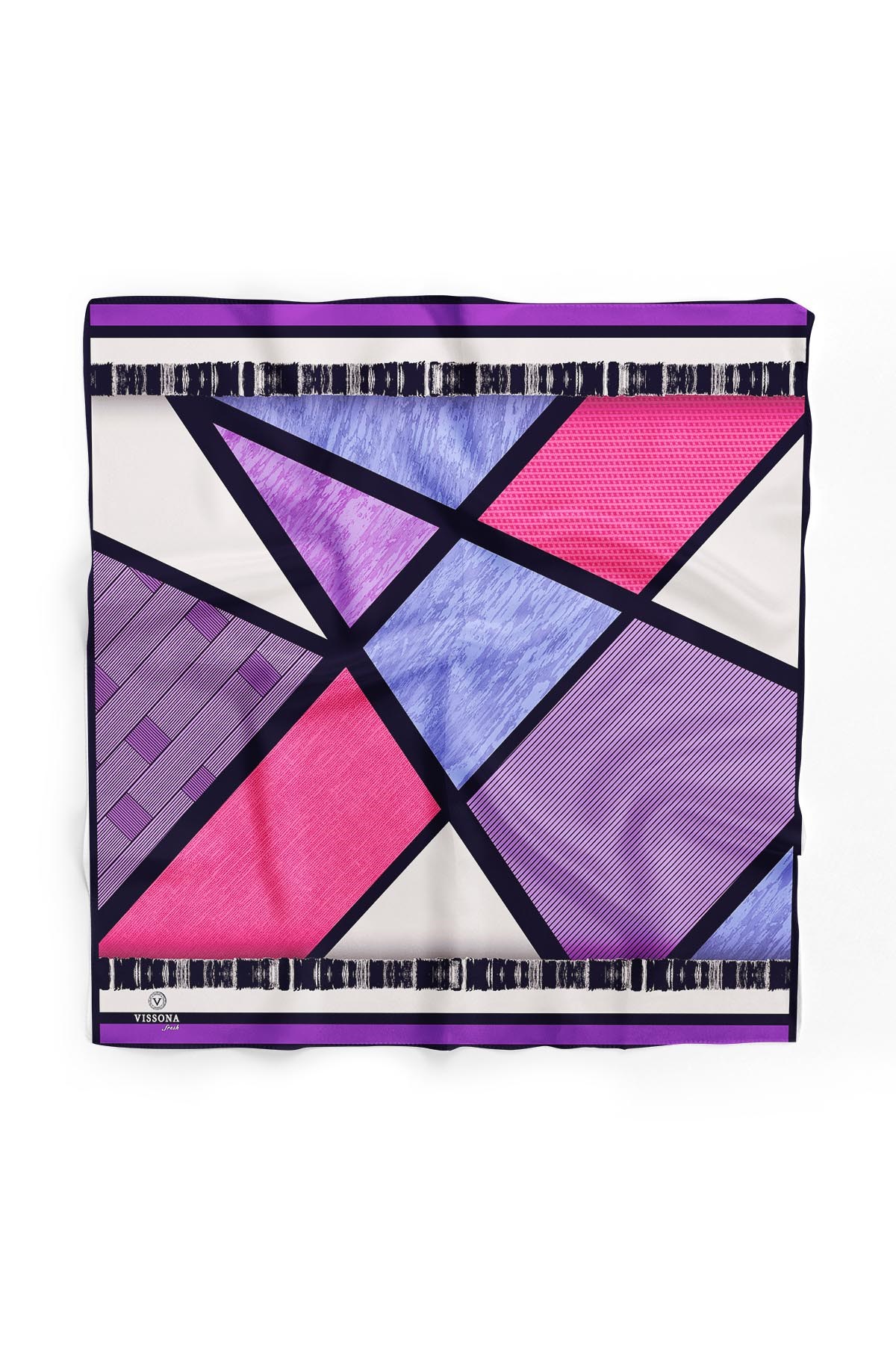 %100 İpek Kadın Desenli Bandana 80x80