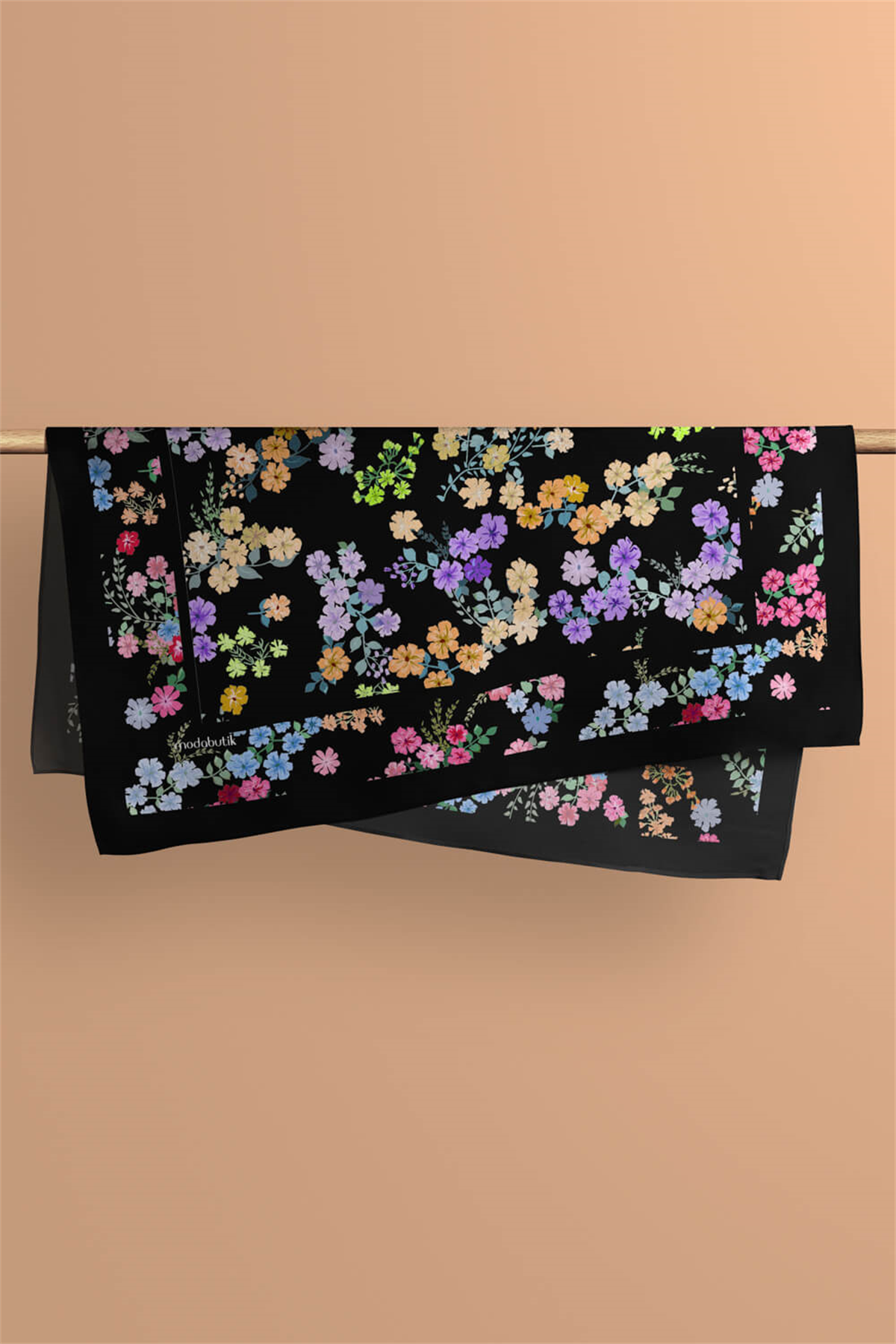 Kadın Çiçek Desenli 50x50 Bandana HYL DG01393-22