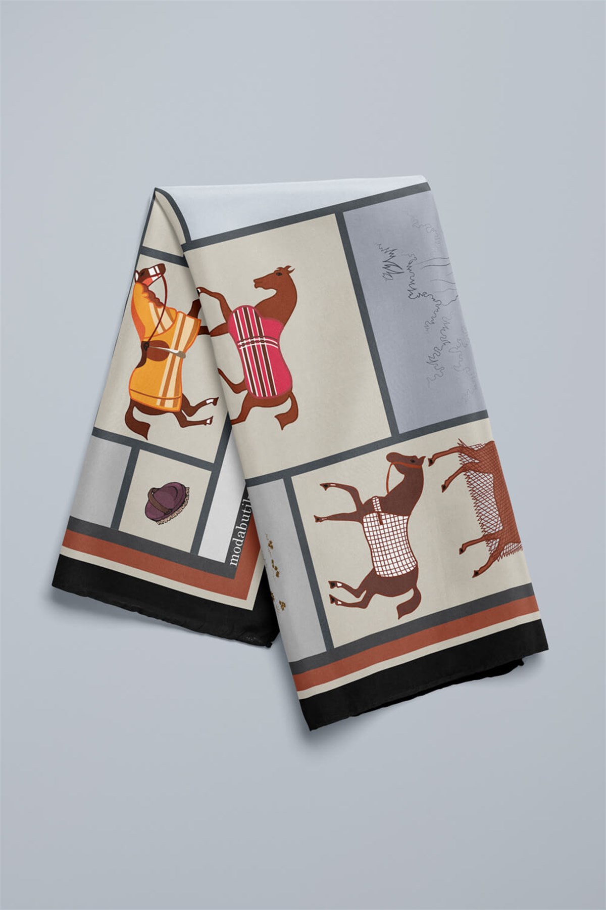 Violla Y53 MODERN HORSE TASARIMLI BANDANA DG12084