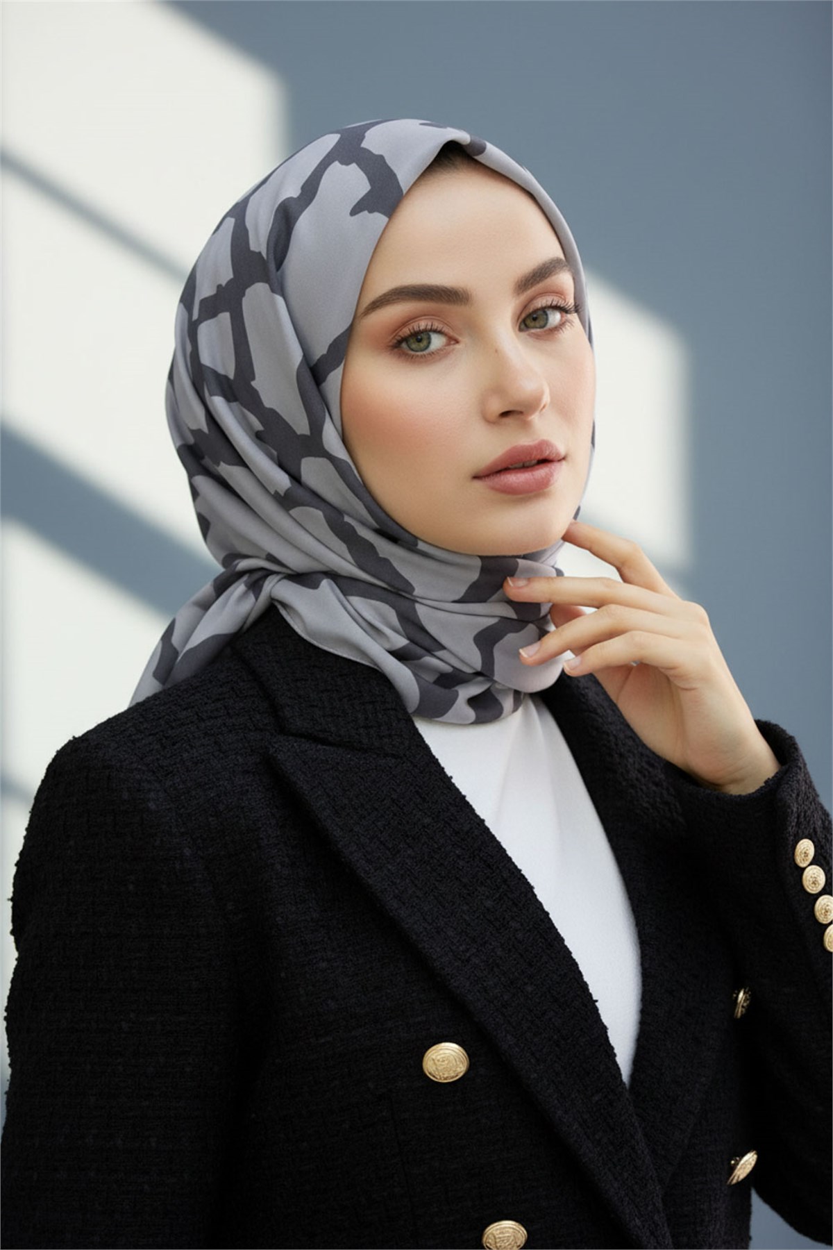 KREP TAŞ DESENLİ GRİ RENKLİ 75X195 KIRIŞMAZ ŞAL