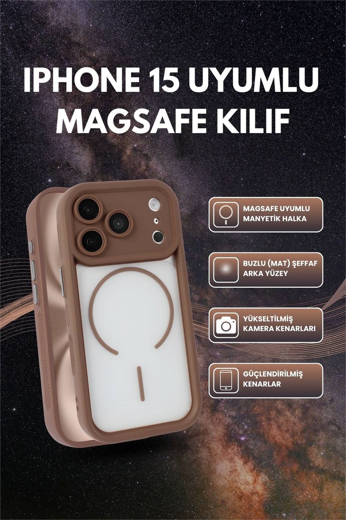 iPhone 17 Pro Kılıf – Kamera Korumalı – MagSafe Uyumlu – Haki Renk – Mat Silikon Telefon Kılıfı