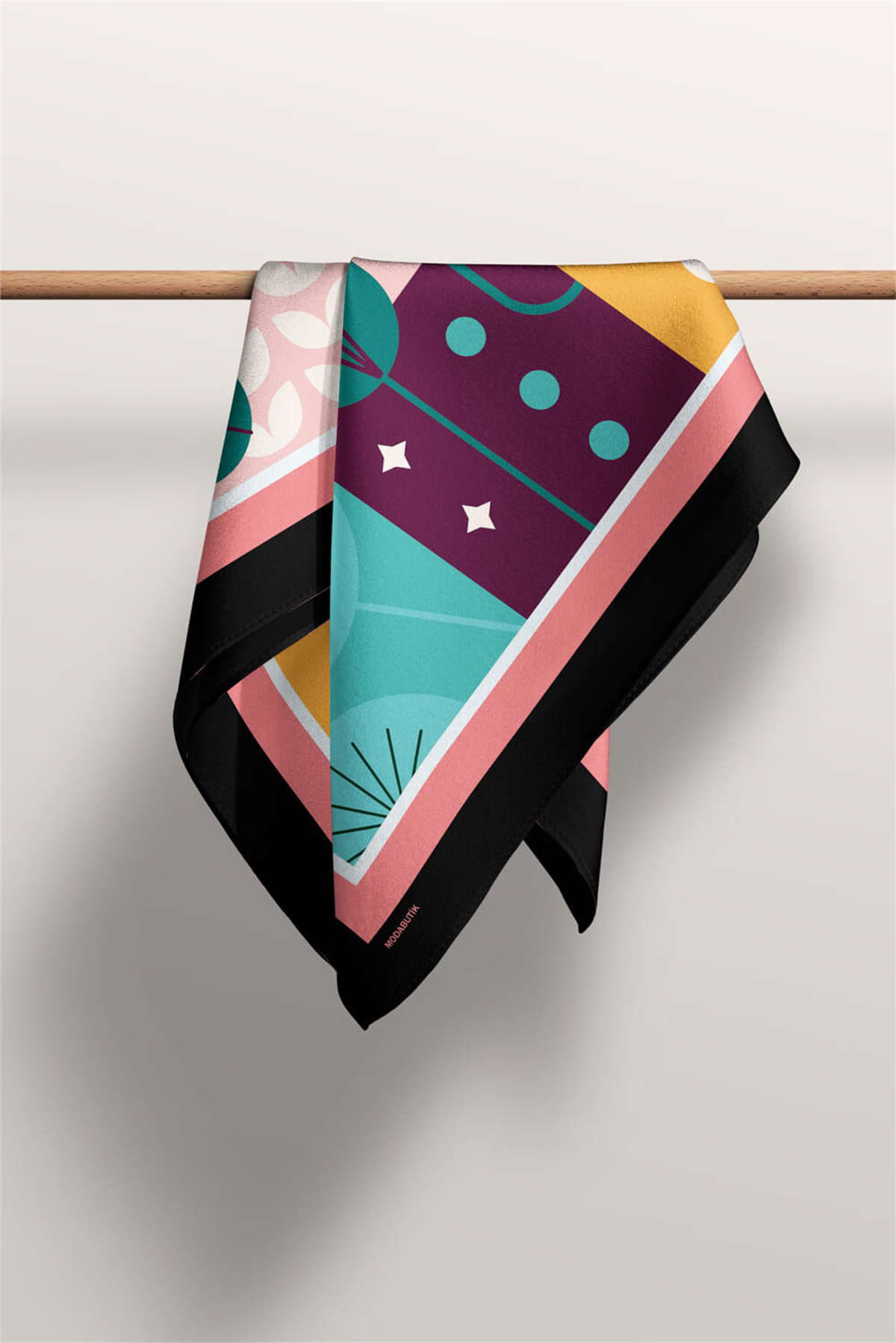 Kadın Turuncu Fruits Desenli 50x50 Bandana HYL DG01539-22