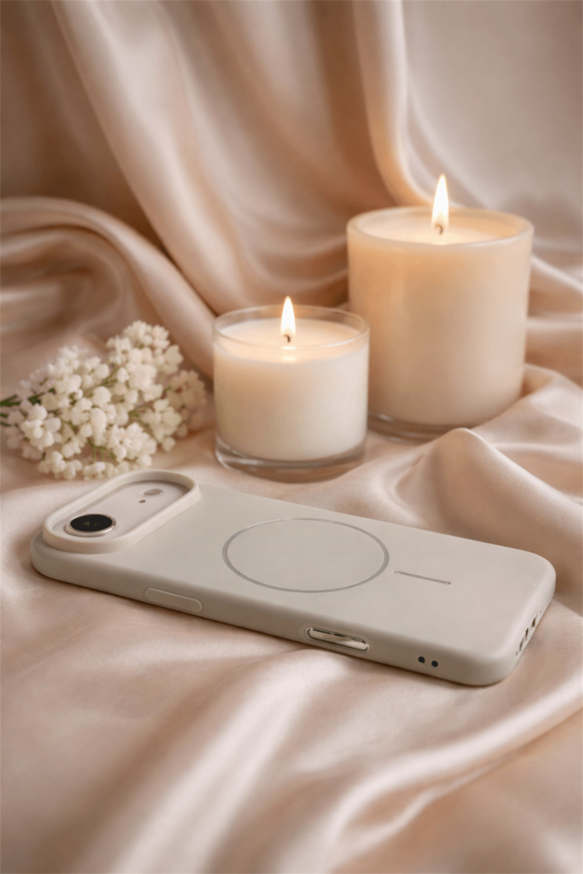 iPhone Air Uyumlu İçi Kadife Magsafe Wireless Şarz Özellikli Taş Renkli Telefon Kılıfı