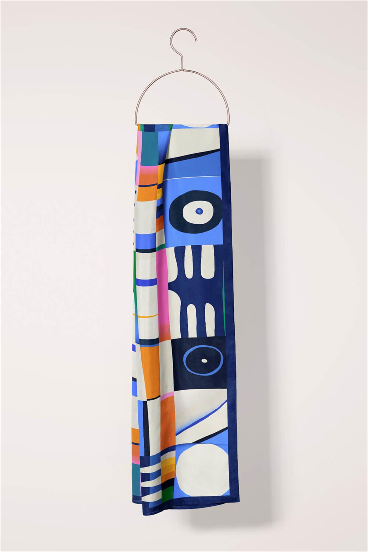 I98 Modabutik Geometrik Desenli Kadın Fular