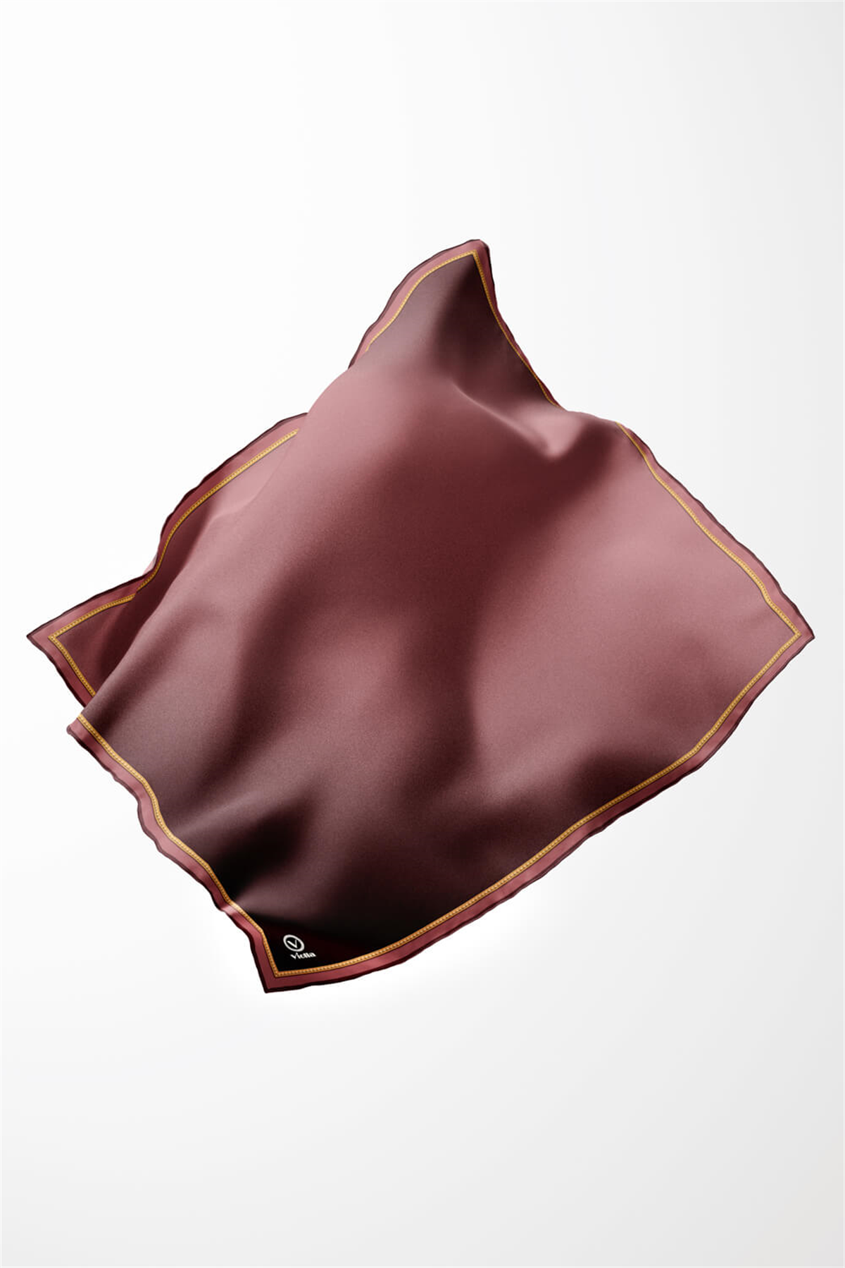 Twill Degrade Desenli Pudra Renkli 90x90 Eşarp (İpek İçermez) Kenar Dikiş Şekli El Dikişli