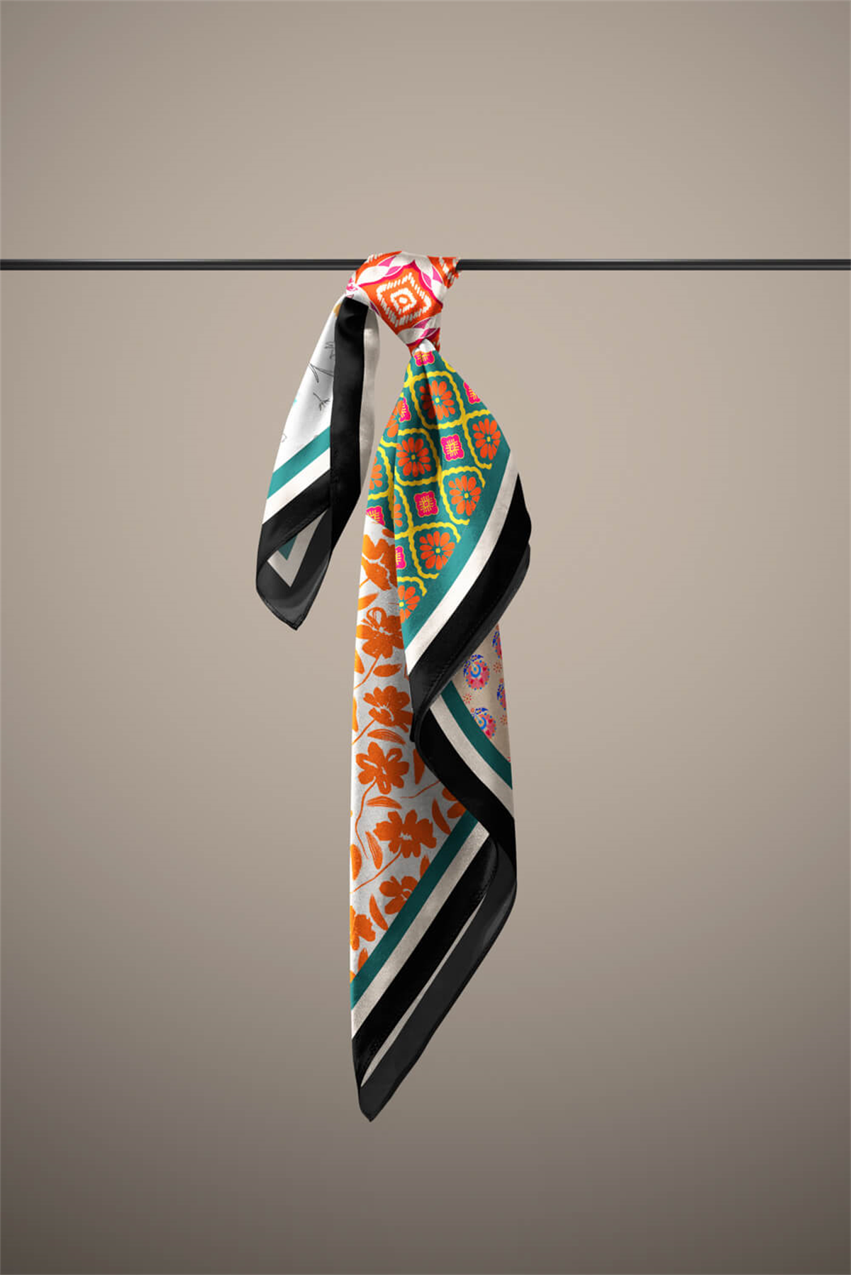 B14 ETNIK ŞALLI PAISLEY BANDANA DG12417