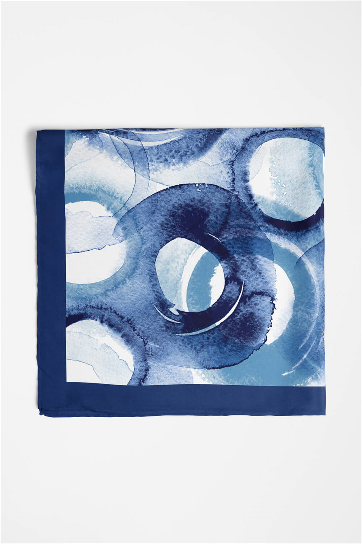 Kadın Halka Desenli Bandana 50x50 Mavi Beyaz DG0423-22