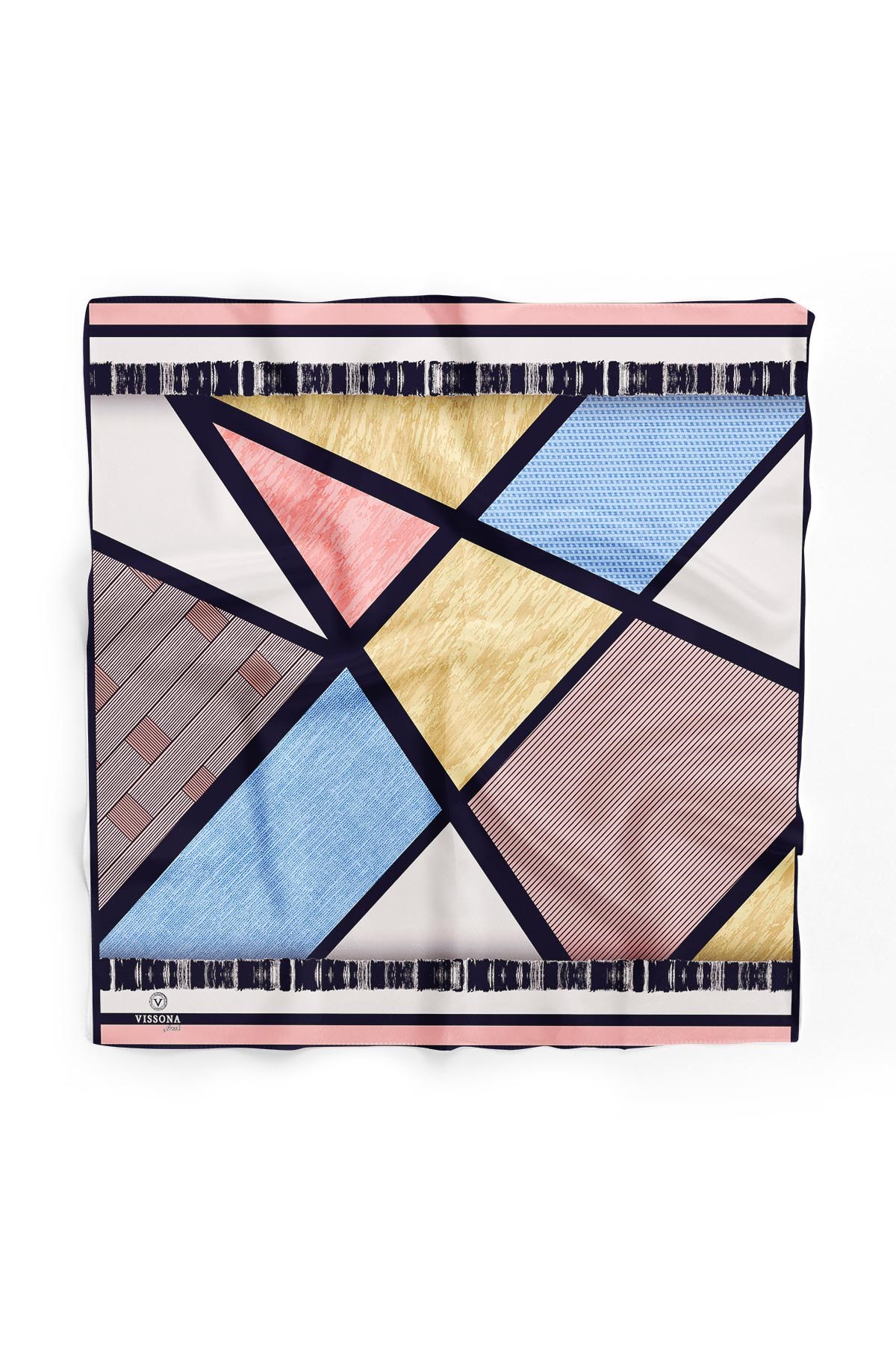 %100 İpek Kadın Desenli Bandana 80x80