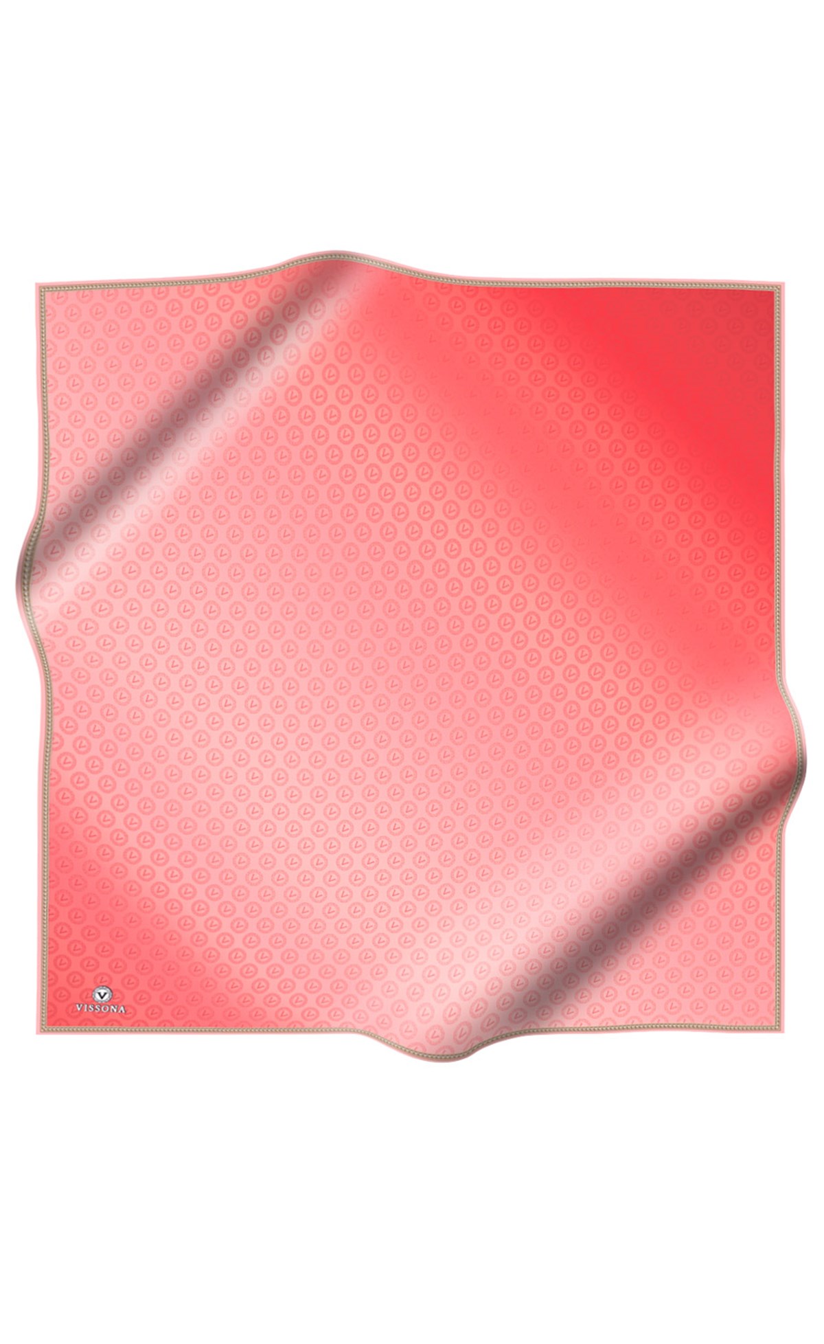 % 57 İPEK % 43 VİSKON Twill İpek Monogram Desenli Pudra Renkli 90x90 Eşarp Dikim Şekli : El Dikişi