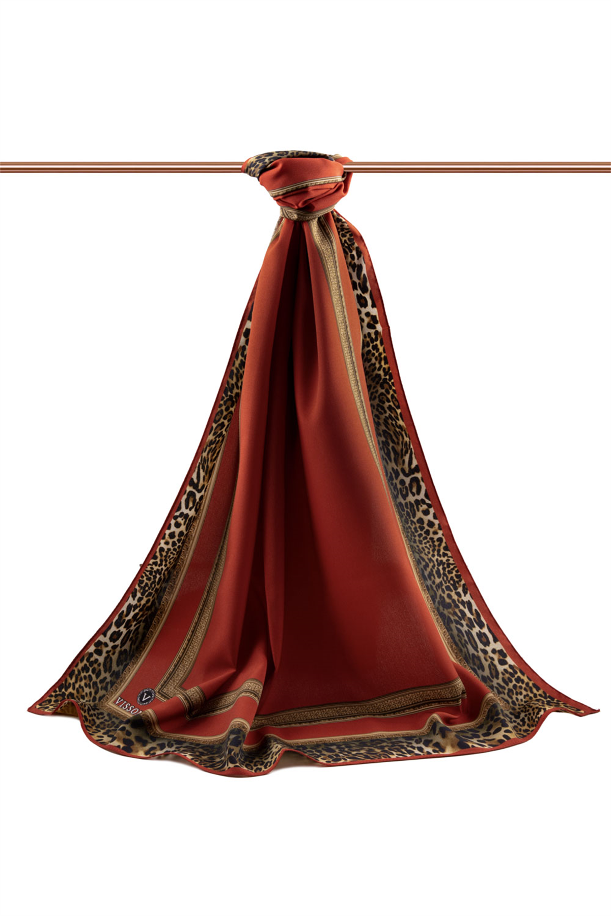 LÜKS MEDİNE İPEĞİ LEOPAR BORDÜR DESENLİ BORDO RENKLİ 75X195 KIRIŞMAZ ŞAL MOSS KREP DİKİŞ TİPİ İTALYAN DİKİŞLİ