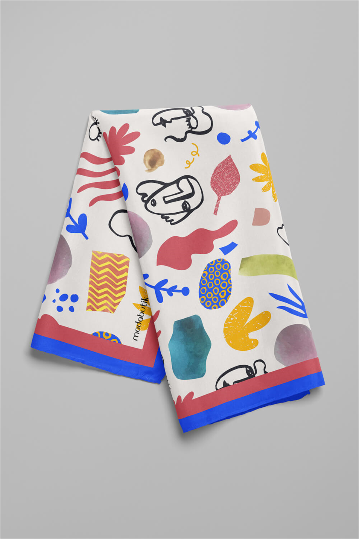 Modabutik Geometrik Portre Desenli Bandana