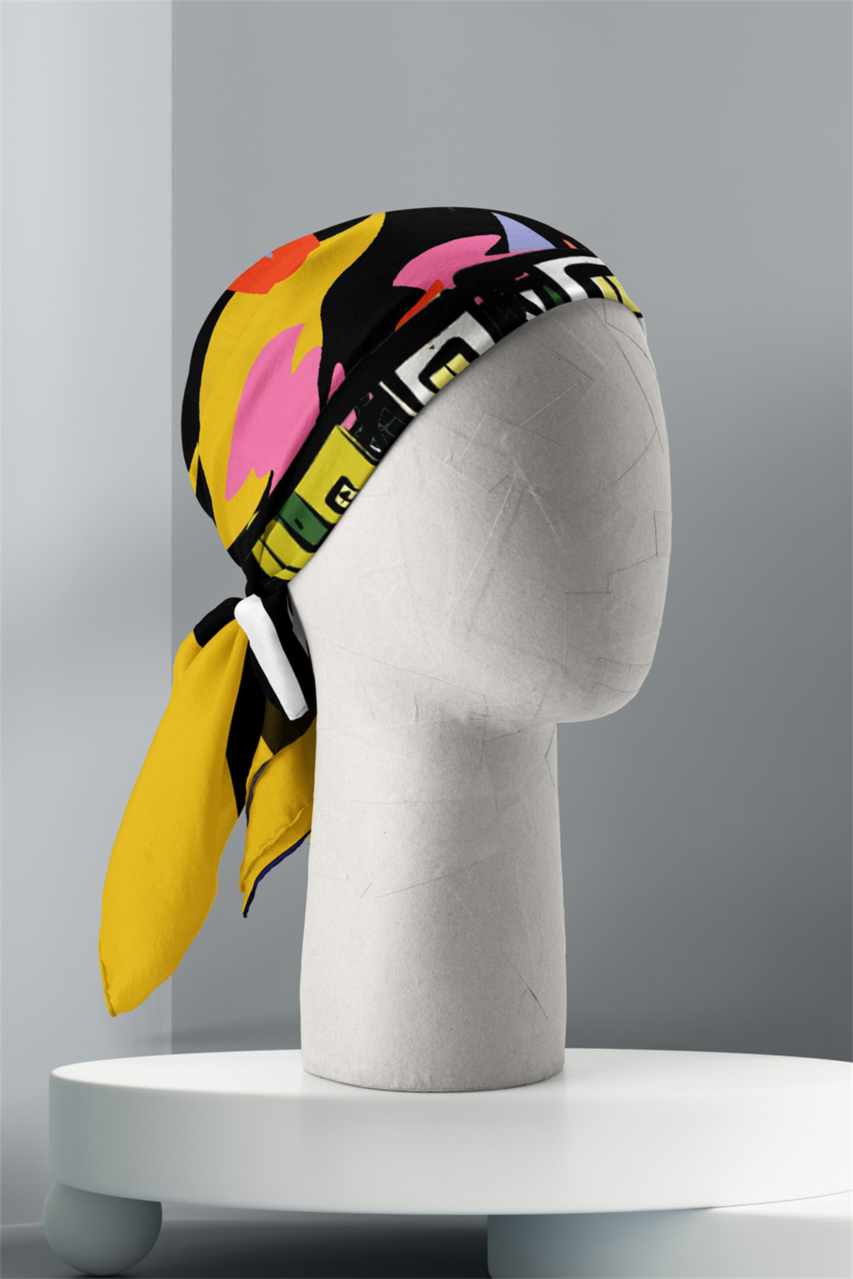 C31 Kadın Zebra Siyah Beyaz Home Desenli 50x50 Bandana