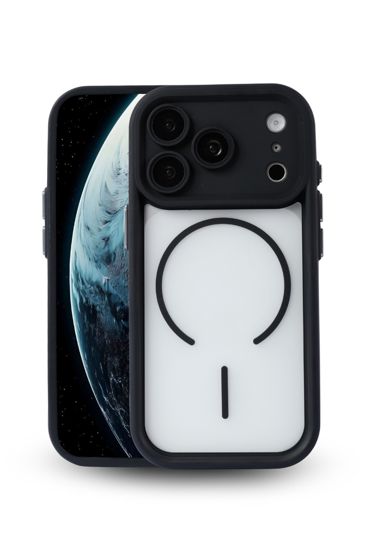 iPhone 17 Pro Kılıf – Kamera Korumalı – MagSafe Uyumlu – Siyah Renk – Mat Silikon Telefon Kılıfı
