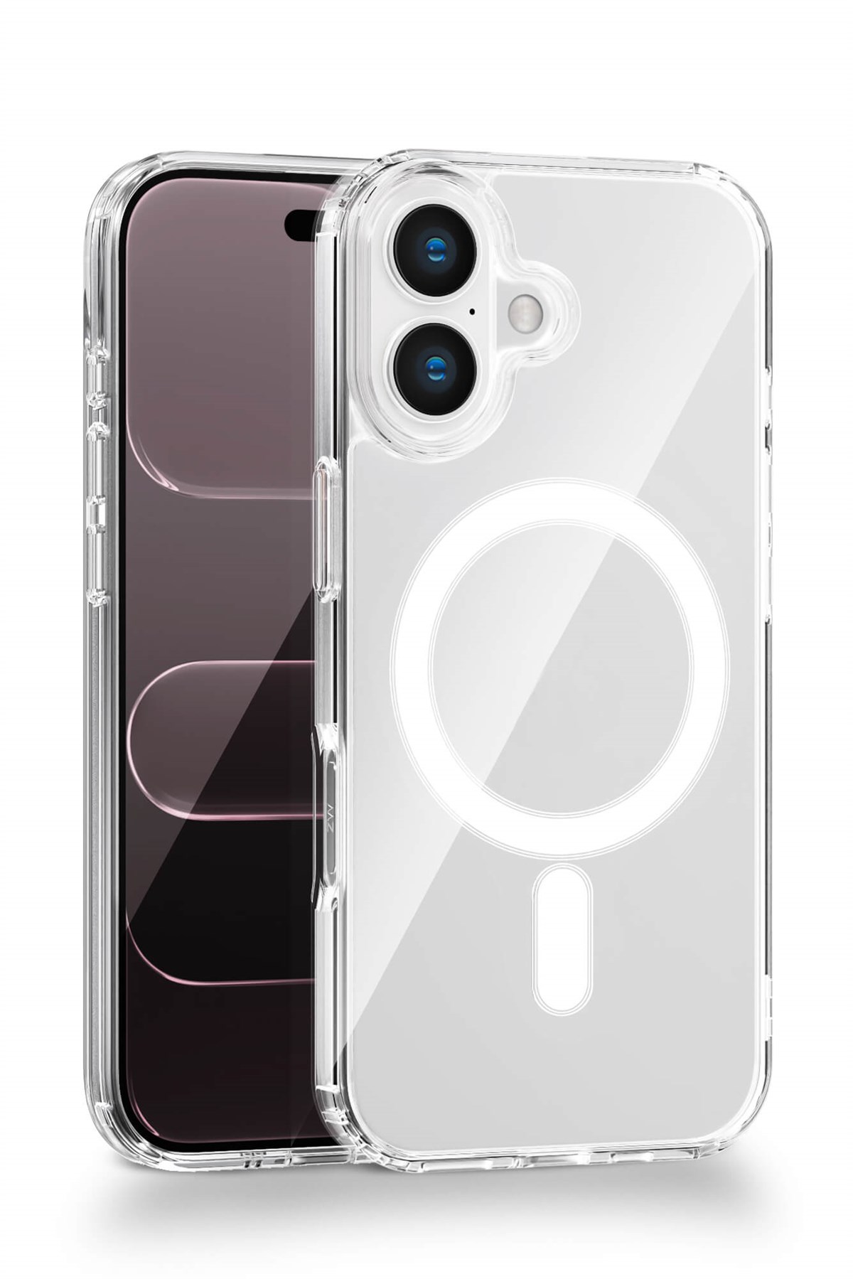 iPhone 16 Plus Uyumlu Kamera Korumalı Magsafe Wireless Şarj Özellikli Lüks Şeffaf Silikon Telefon Kılıfı