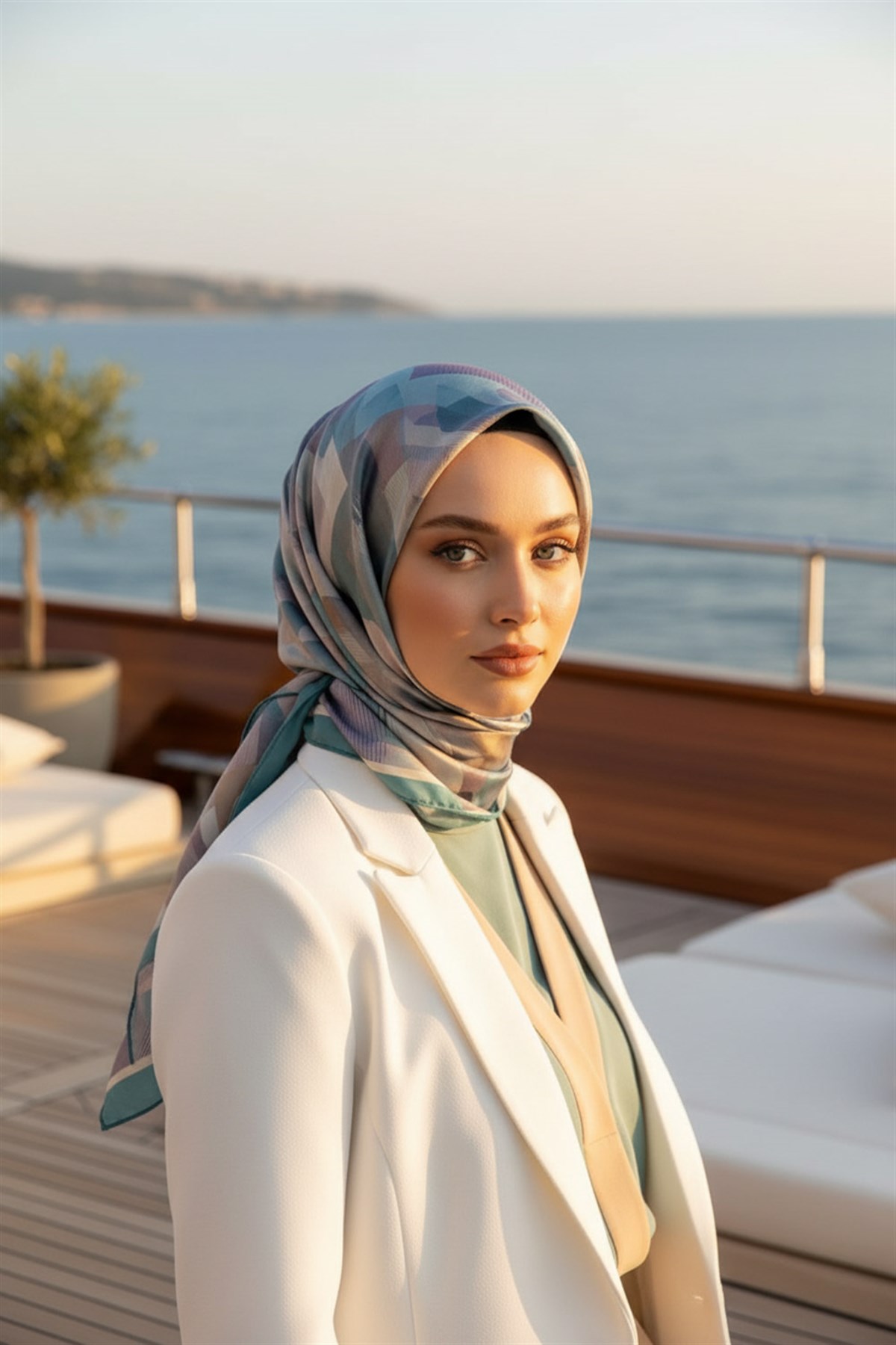 %100 Twill İpek Çiçek Desenli Mint Yeşili - Lila Renkli 90x90 Eşarp Dikim Şekli : El Dikişi