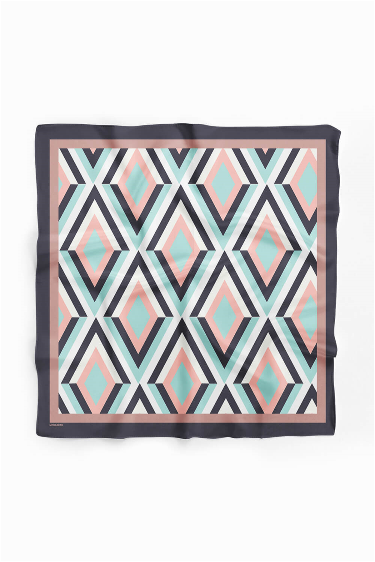 Z13 Kadın Büyük Baklava Desenli 50x50 Bandana DG0722-22