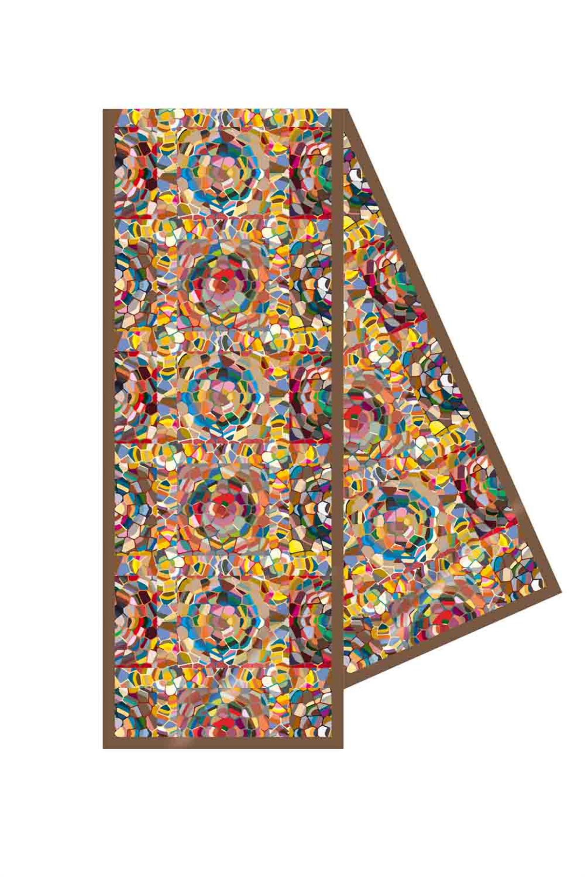 I11 Mozaik Desenli Fular 30x140