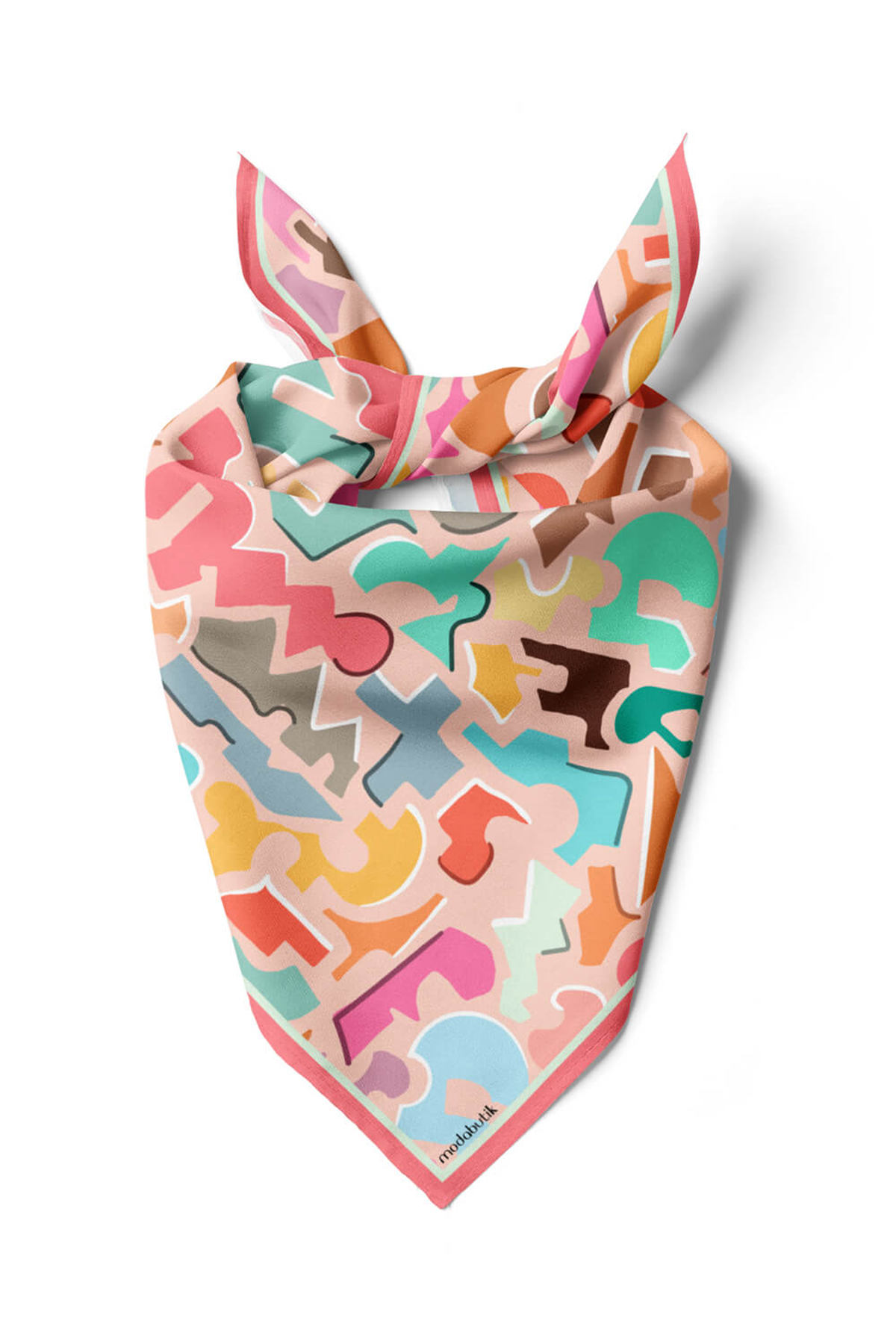 F116 Modabutik Geometrik Desenli Bandana