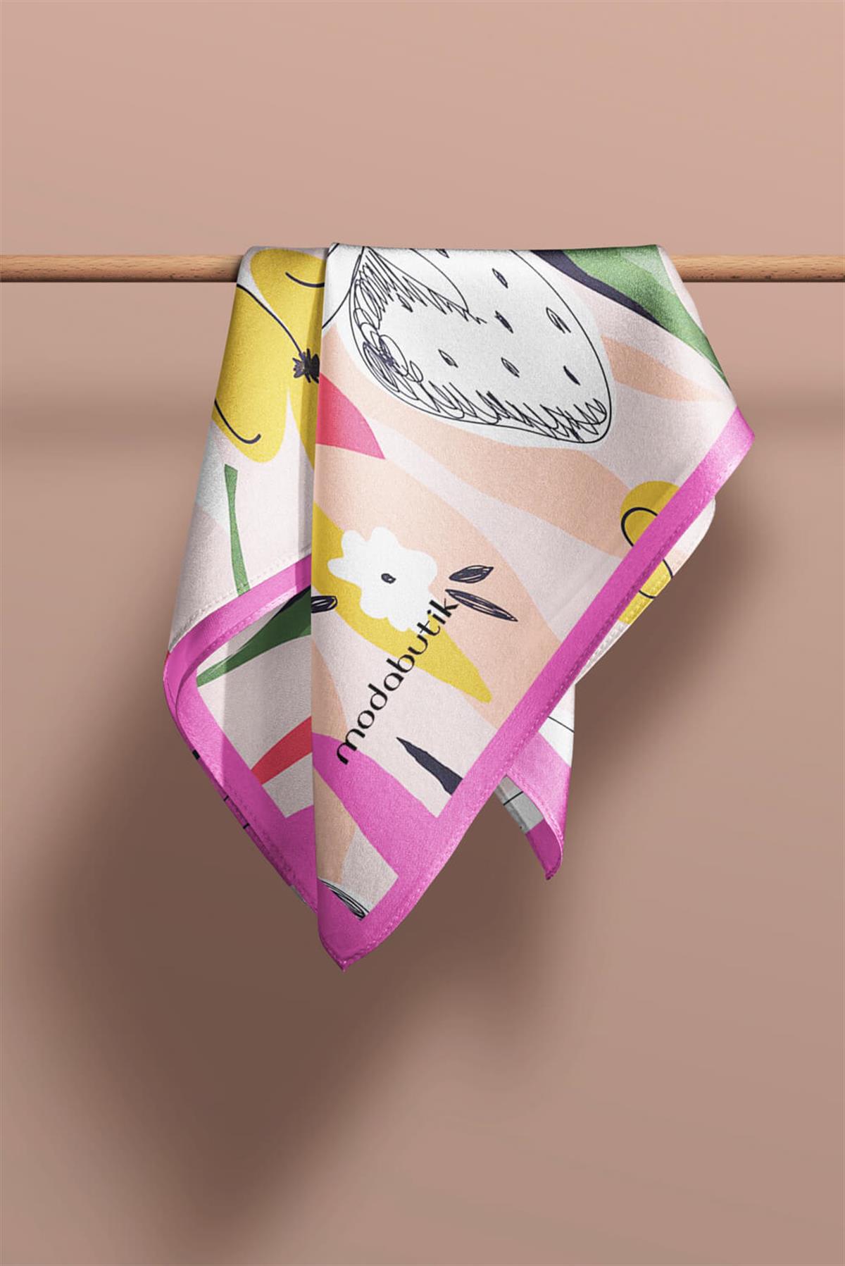 I108 Modabutik Çiçek Desenli Kadın Fular