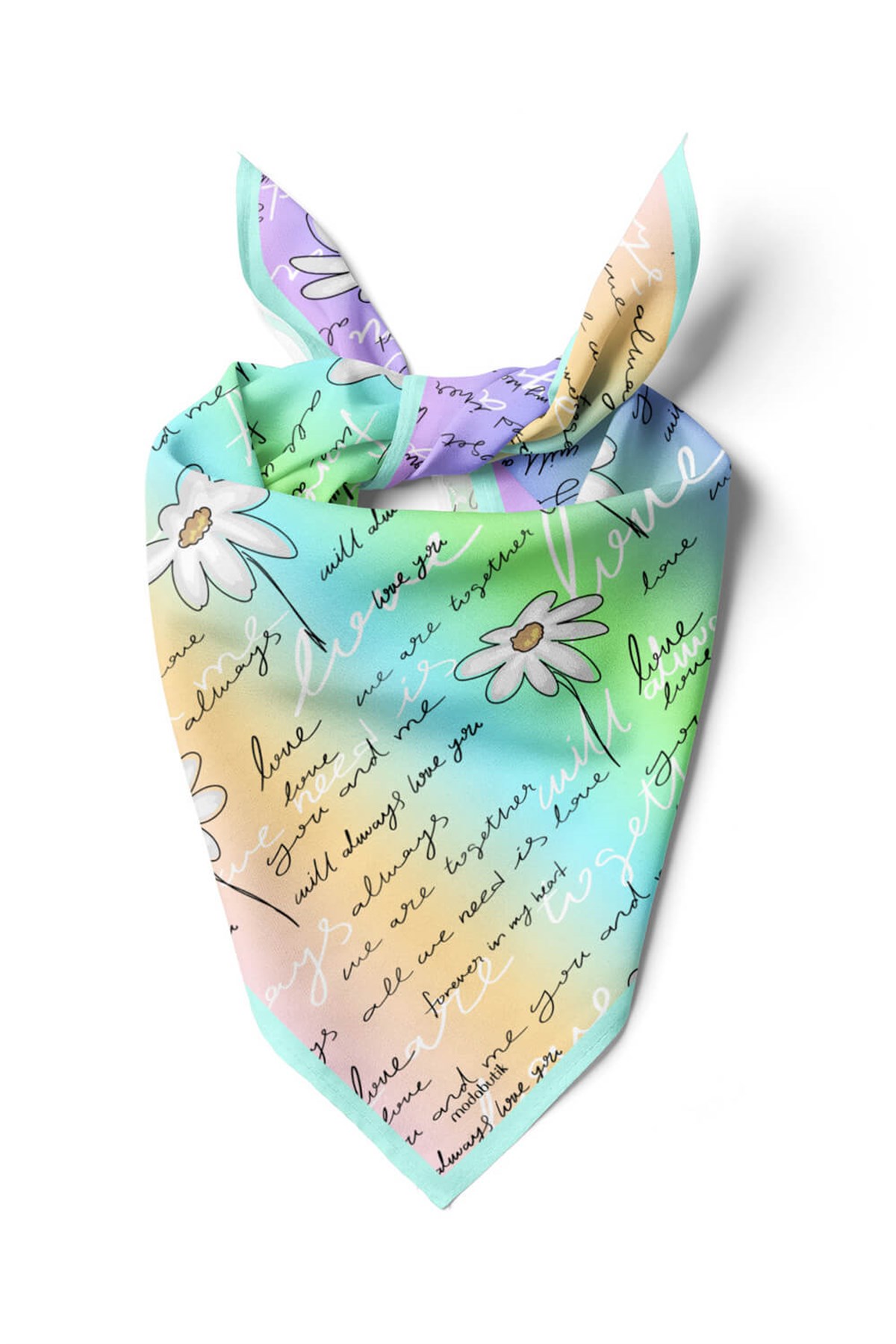 Z8 Violla Papatya Desenli Bandana