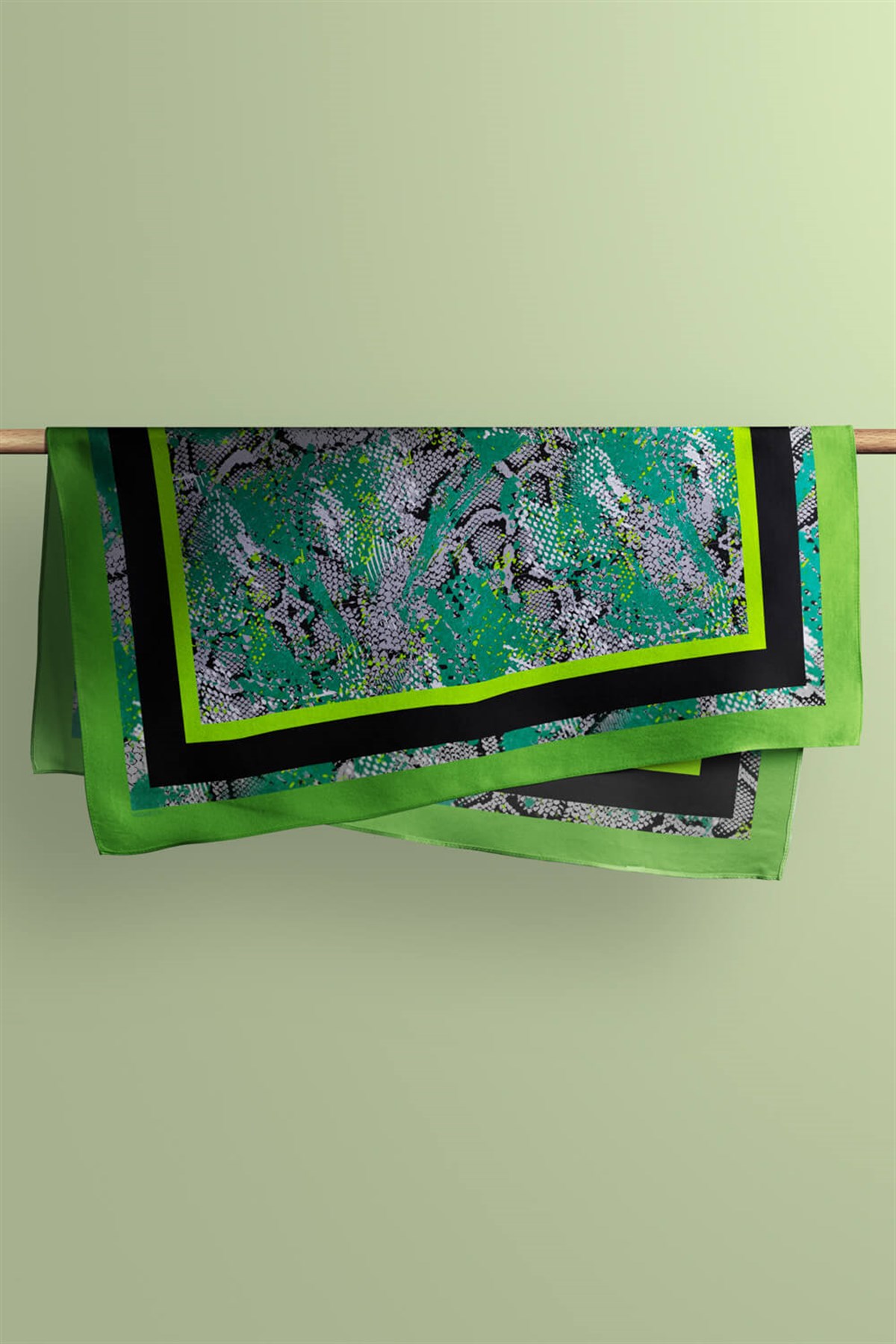 Violla Z58 Kadın Eskitme Desenli 50x50 Bandana HYL DG01341-22