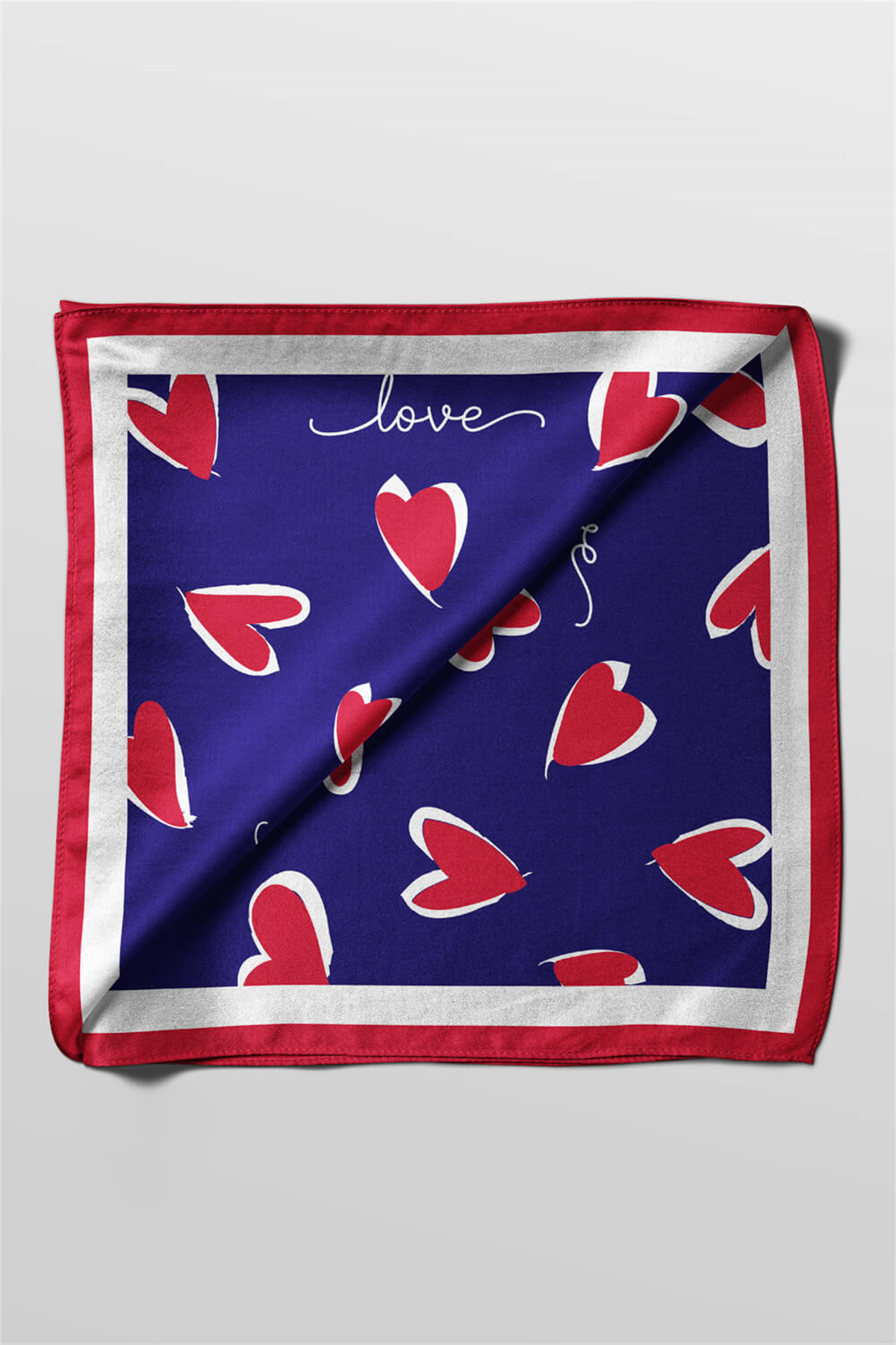 Y32 Modabutik Kalp Desenli Bandana