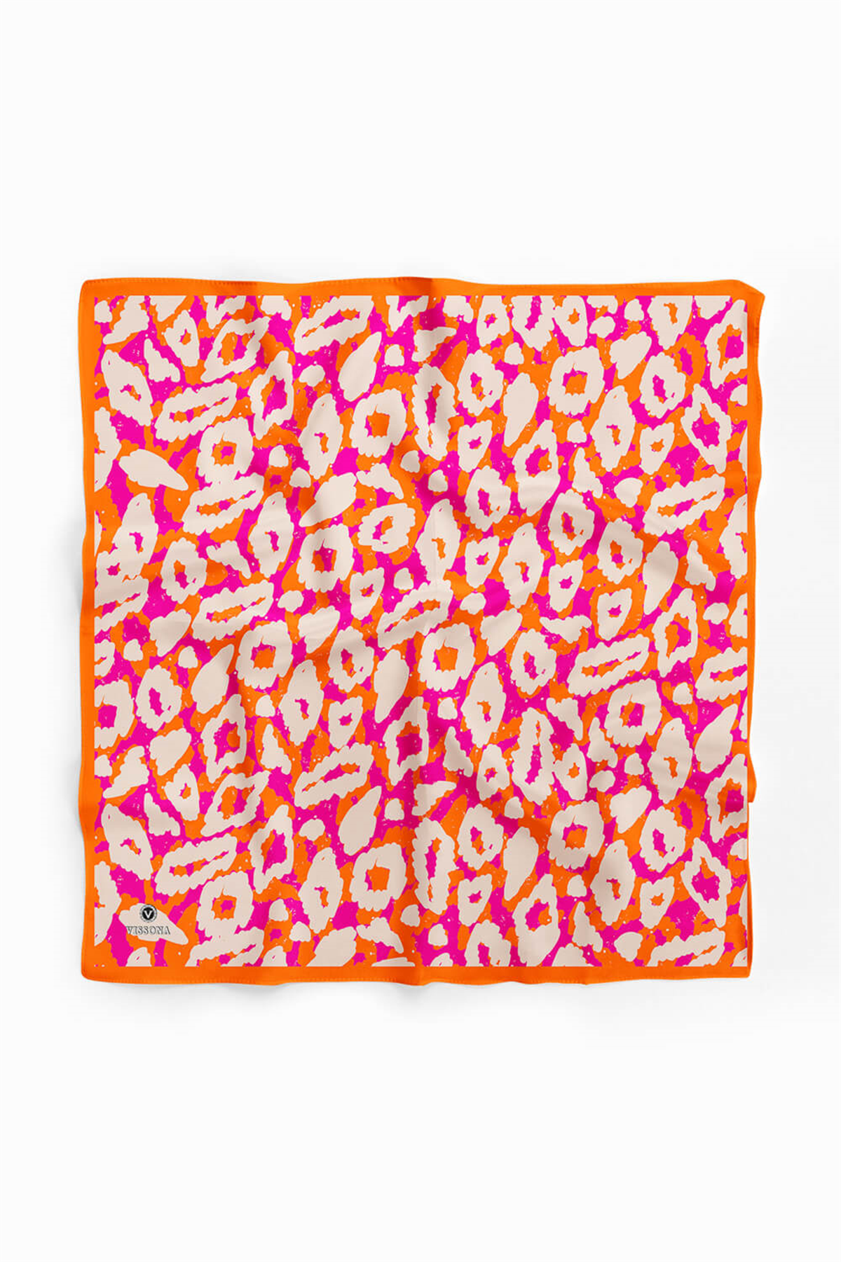 I97 Saten İpek Leopar Desenli Kadın Bandana
