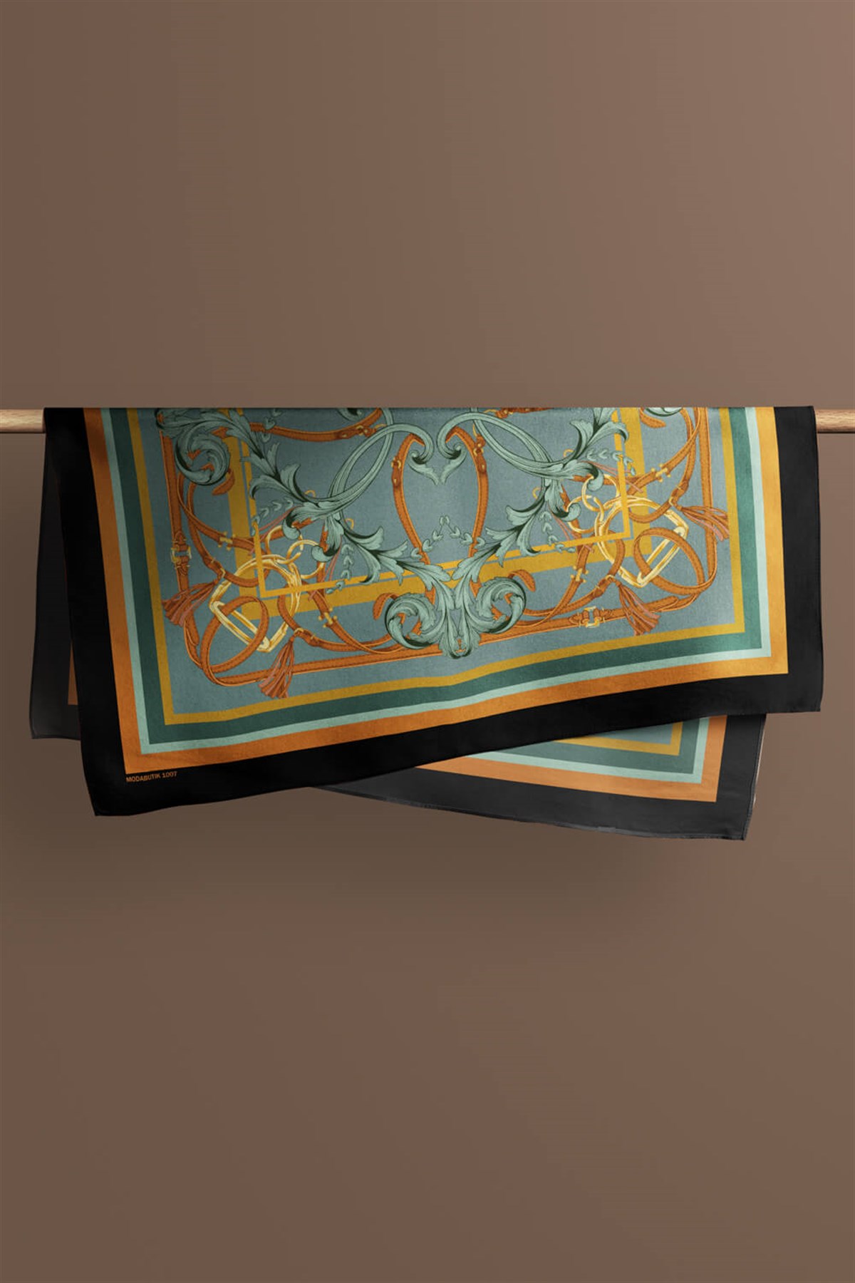 Violla Z12 Kadın Turuncu Hardal Sarısı İron Desenli 50x50 Bandana HYL DG01007-22