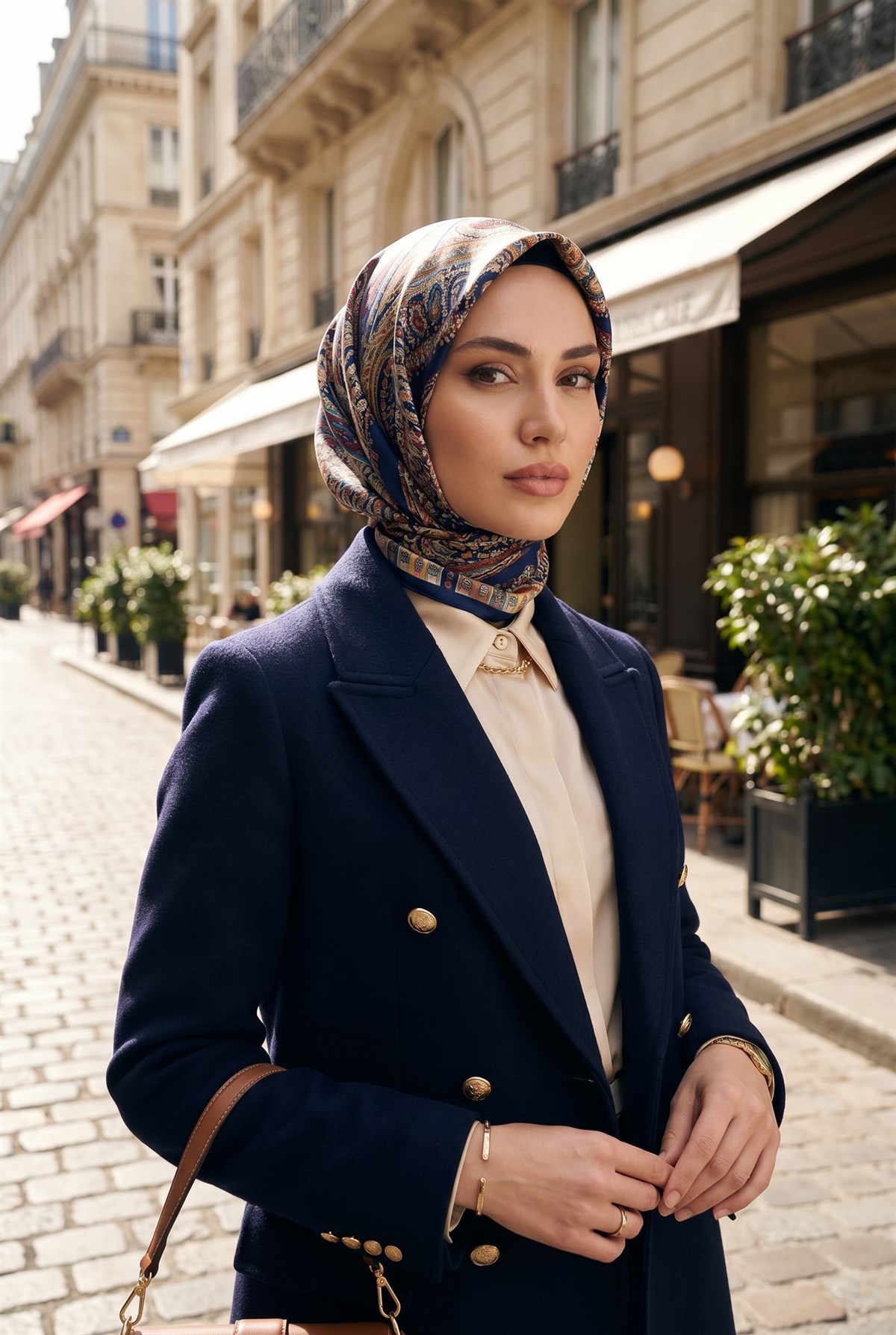 %100 Twill İpek Etro Desenli Lacivert Renkli 90x90 Eşarp Dikim Şekli : El Dikişi