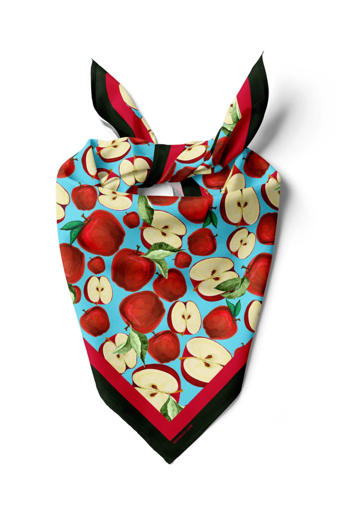 Violla G65 Kadın Kırmızı Krem Apple Desenli 50x50 Bandana HYL DG01058-22