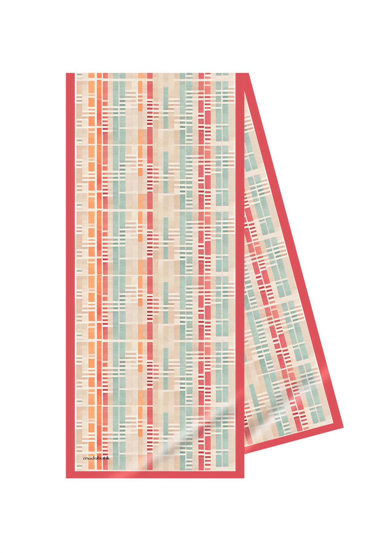 Modabutik Çizgi Desenli Fular