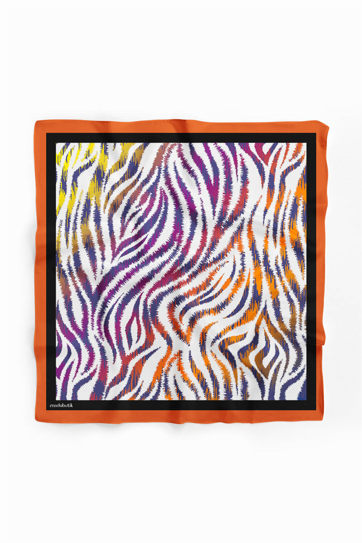 G72 Kadın Mavi Sarı Sarmaşık Desenli 50x50 Bandana HYL DG01427-22