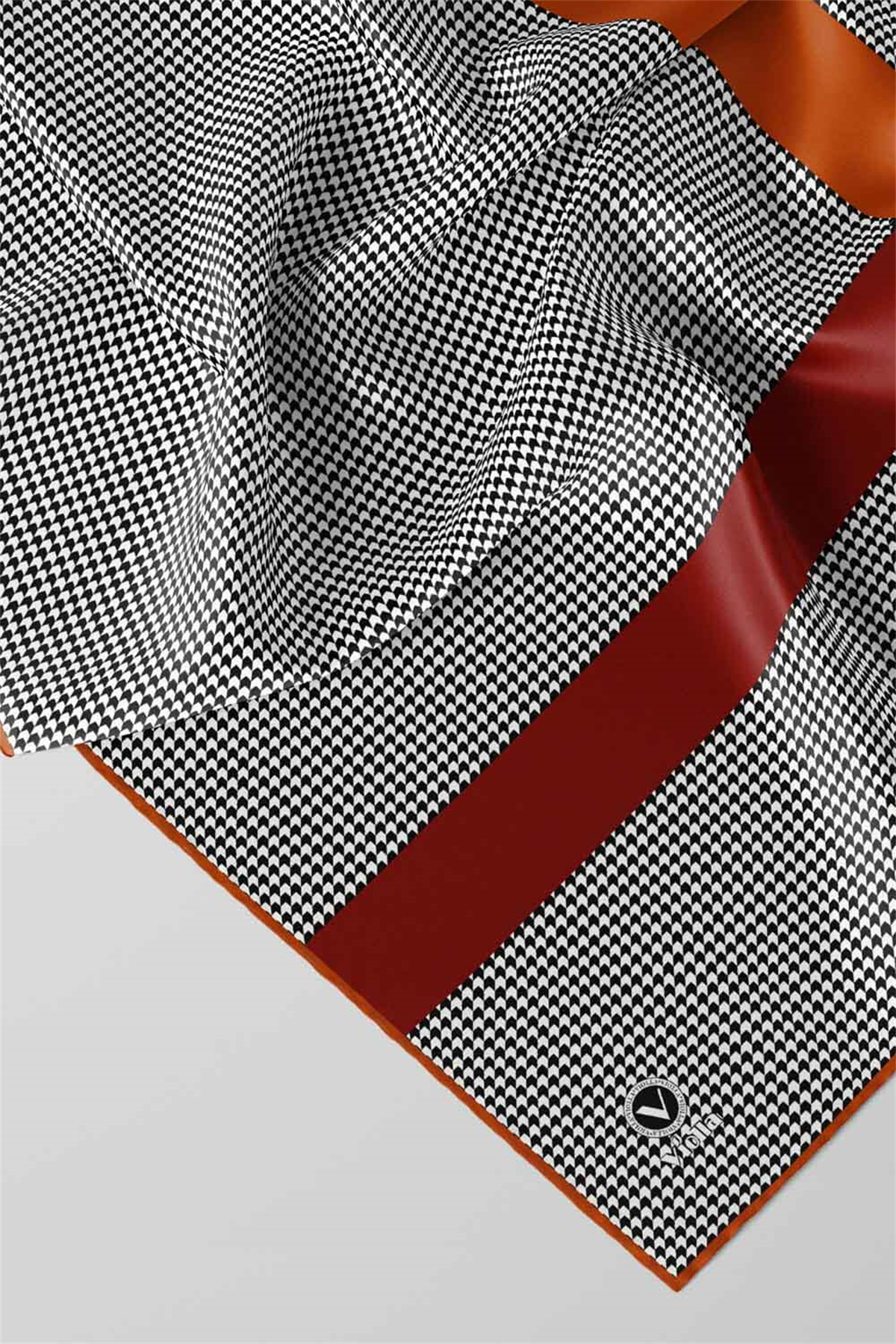 Twill Kazayaklı Şerit Desenli Taba Renkli 90x90 Eşarp (İpek İçermez) Dikim Şekli : El Dikişi
