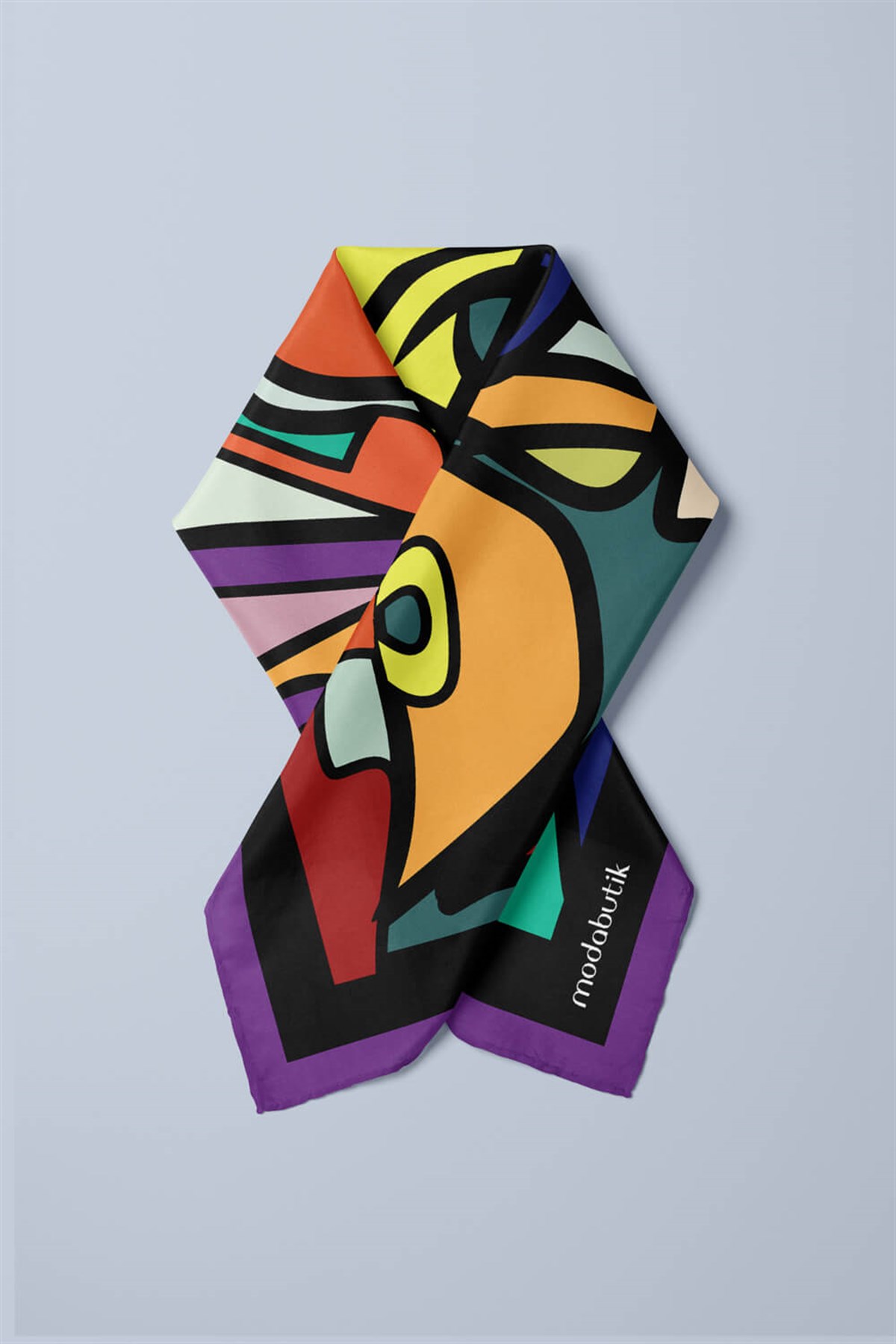 D90 Violla Kübizm Desenli Bandana