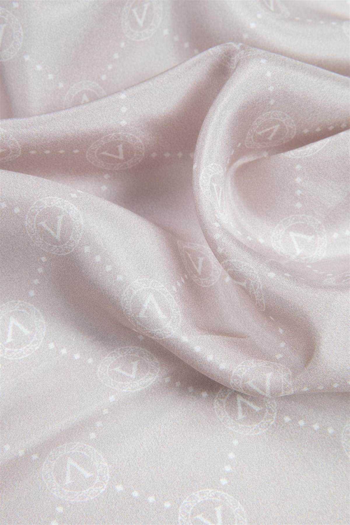 % 100 İpek V Logo Desenli Taş Renkli 90x210 Şal