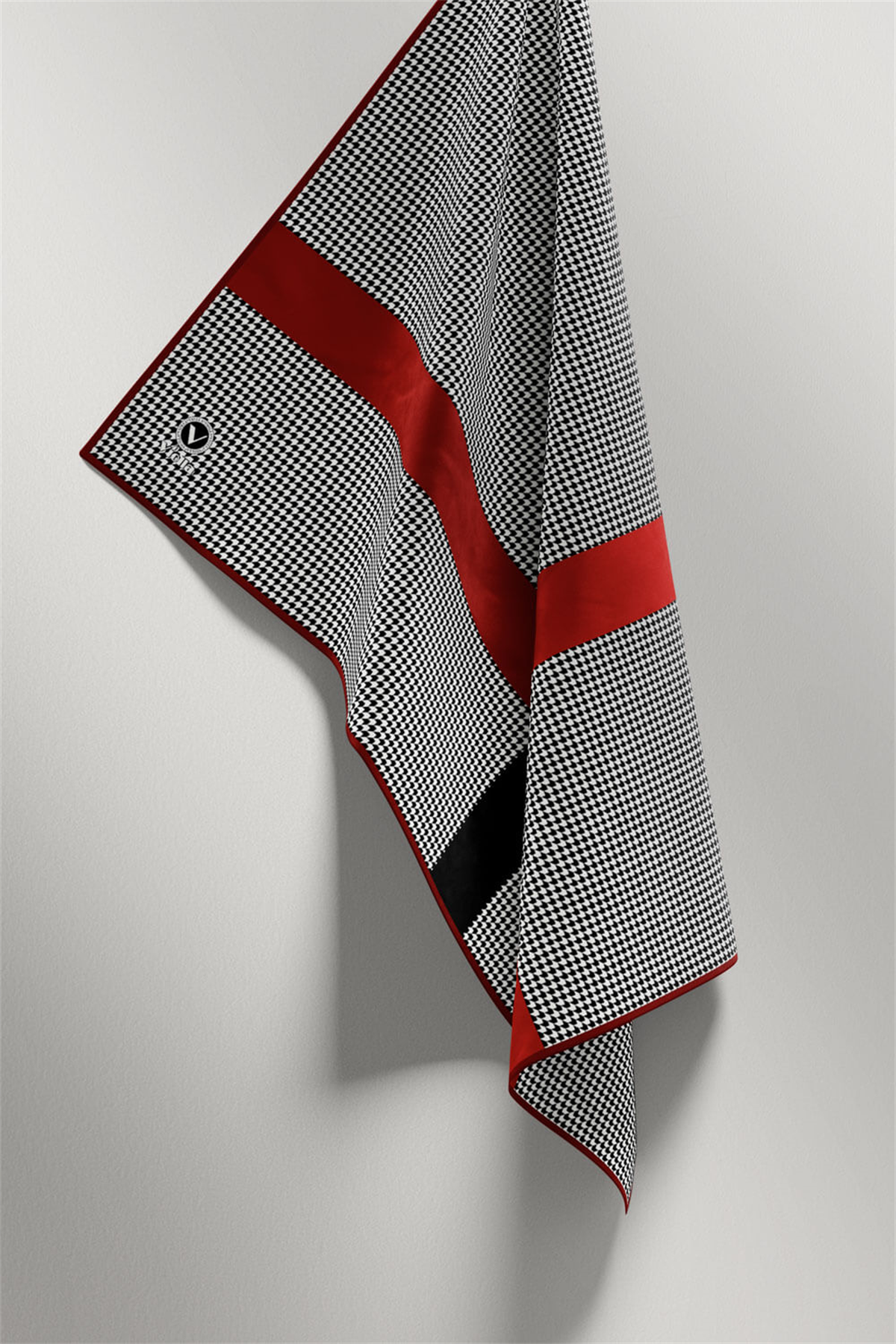 Twill Kazayaklı Şerit Desenli Bordo Renkli 90x90 Eşarp (İpek İçermez) Dikim Şekli : El Dikişi