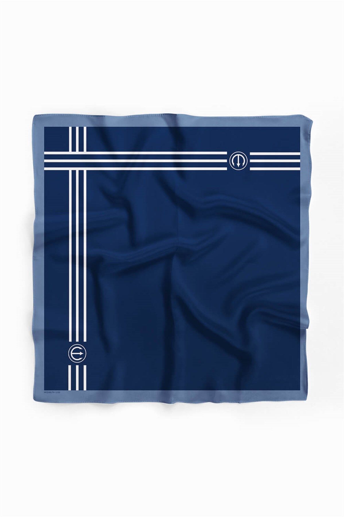 Violla G51 Kadın Beyaz Mavi Marinover Desenli 50x50 Bandana